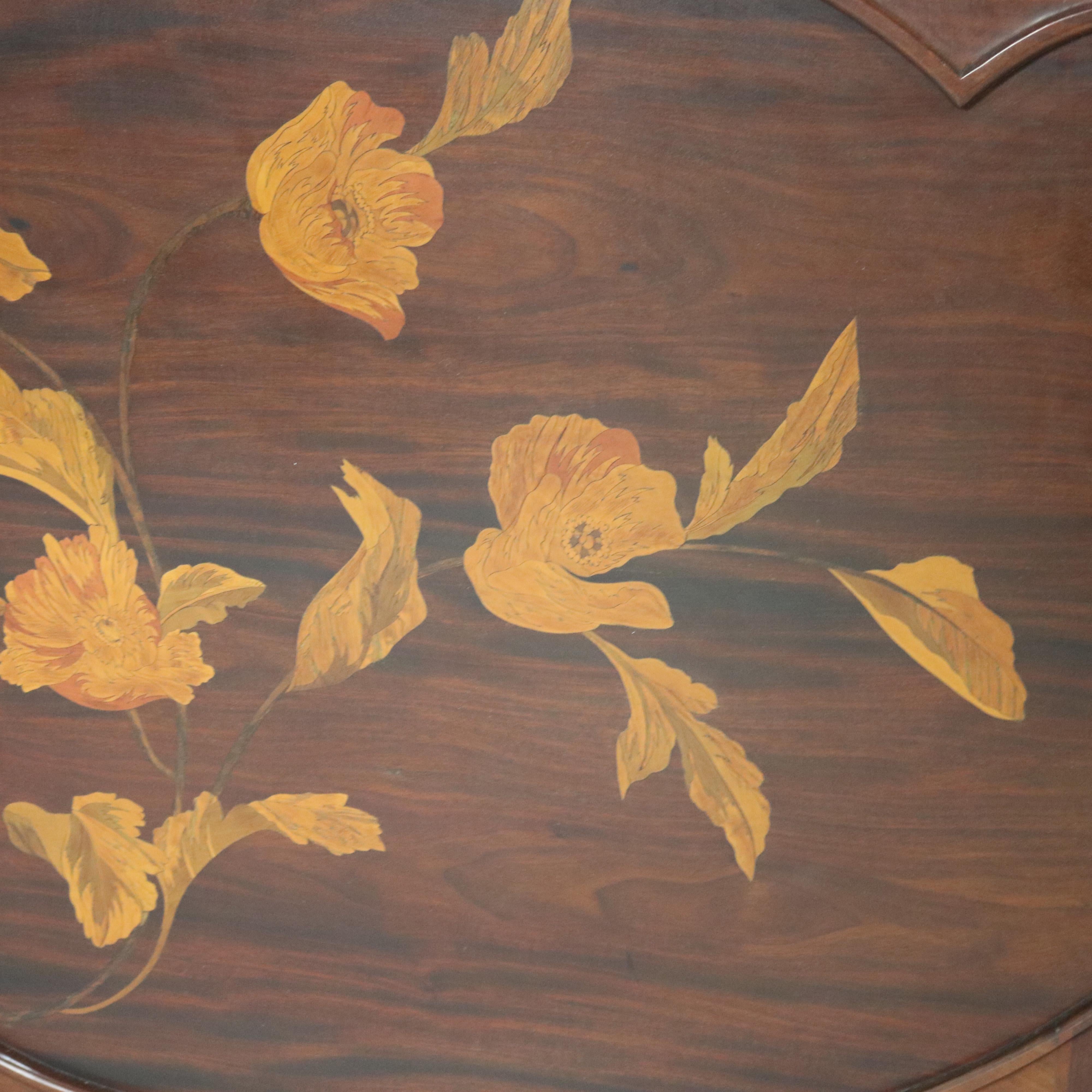 20th Century Antique Majorelle/Galle Art Nouveau Mahogany with Satinwood Inlay