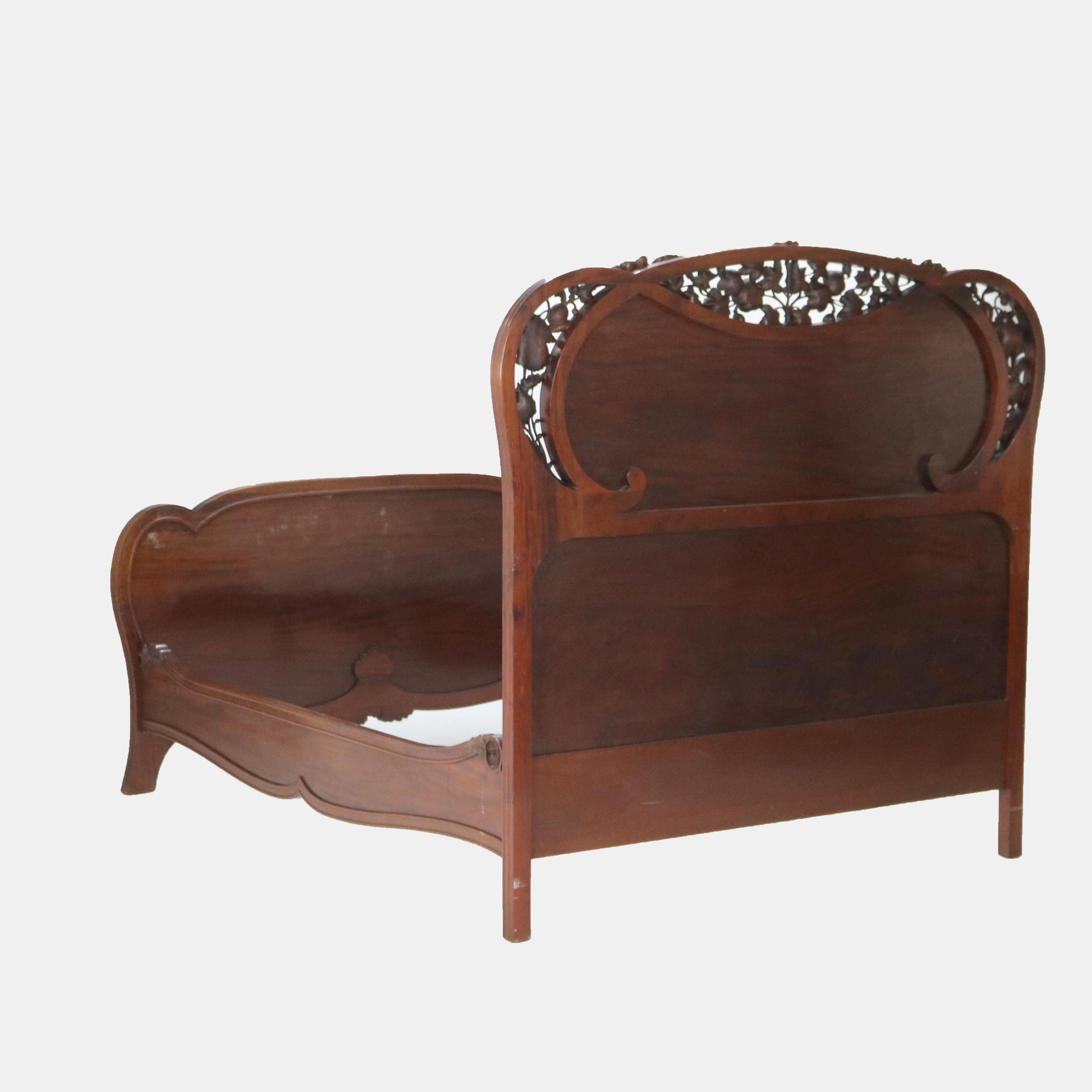 Antique Majorelle/Galle Art Nouveau Mahogany with Satinwood Inlay 1
