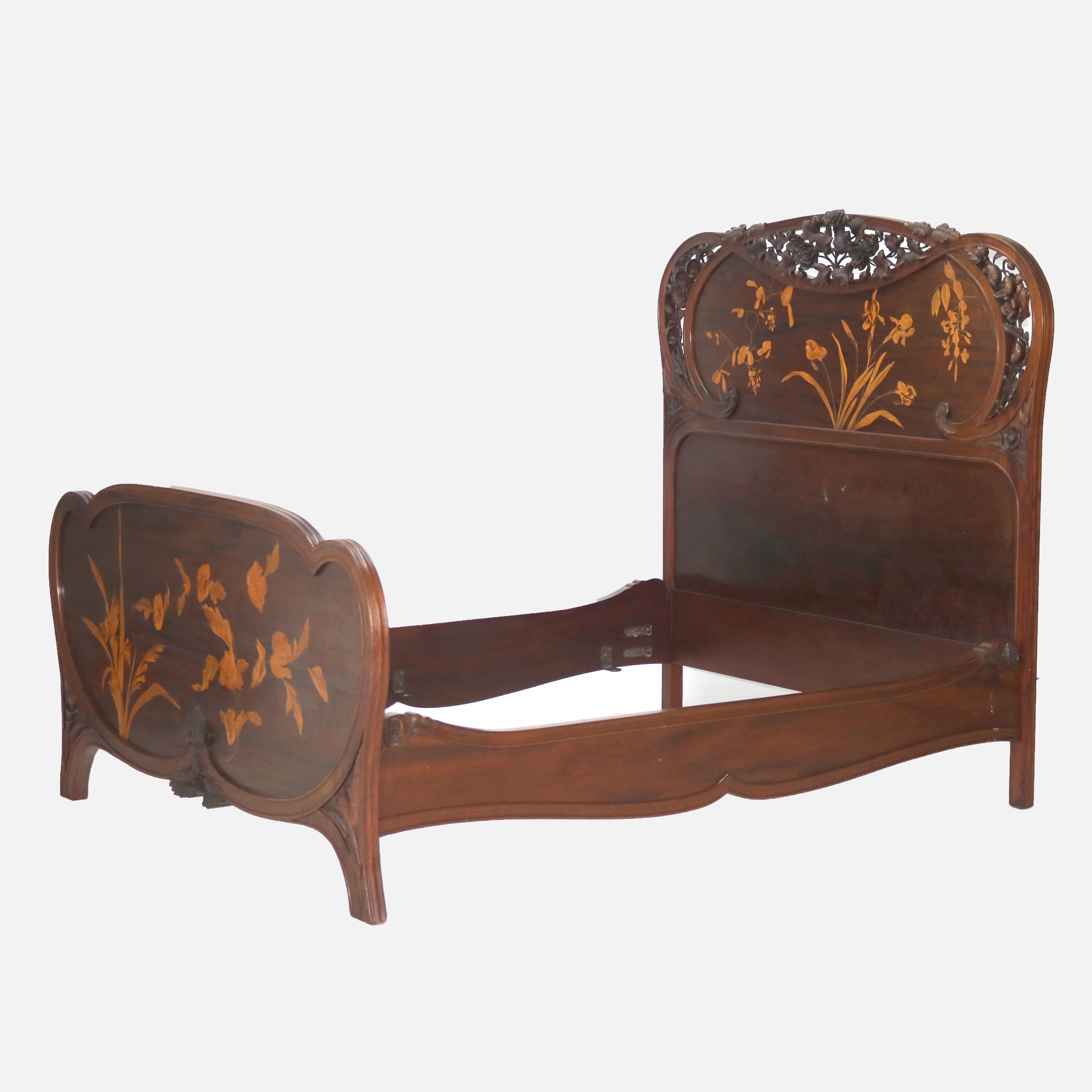 Antique Majorelle/Galle Art Nouveau Mahogany with Satinwood Inlay 2