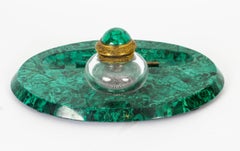 Antique Malachite Desk Set Inkwell 19th Century 19th Century