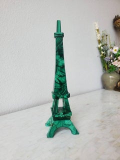 Antique Malachite Eiffel Tower Sculpture