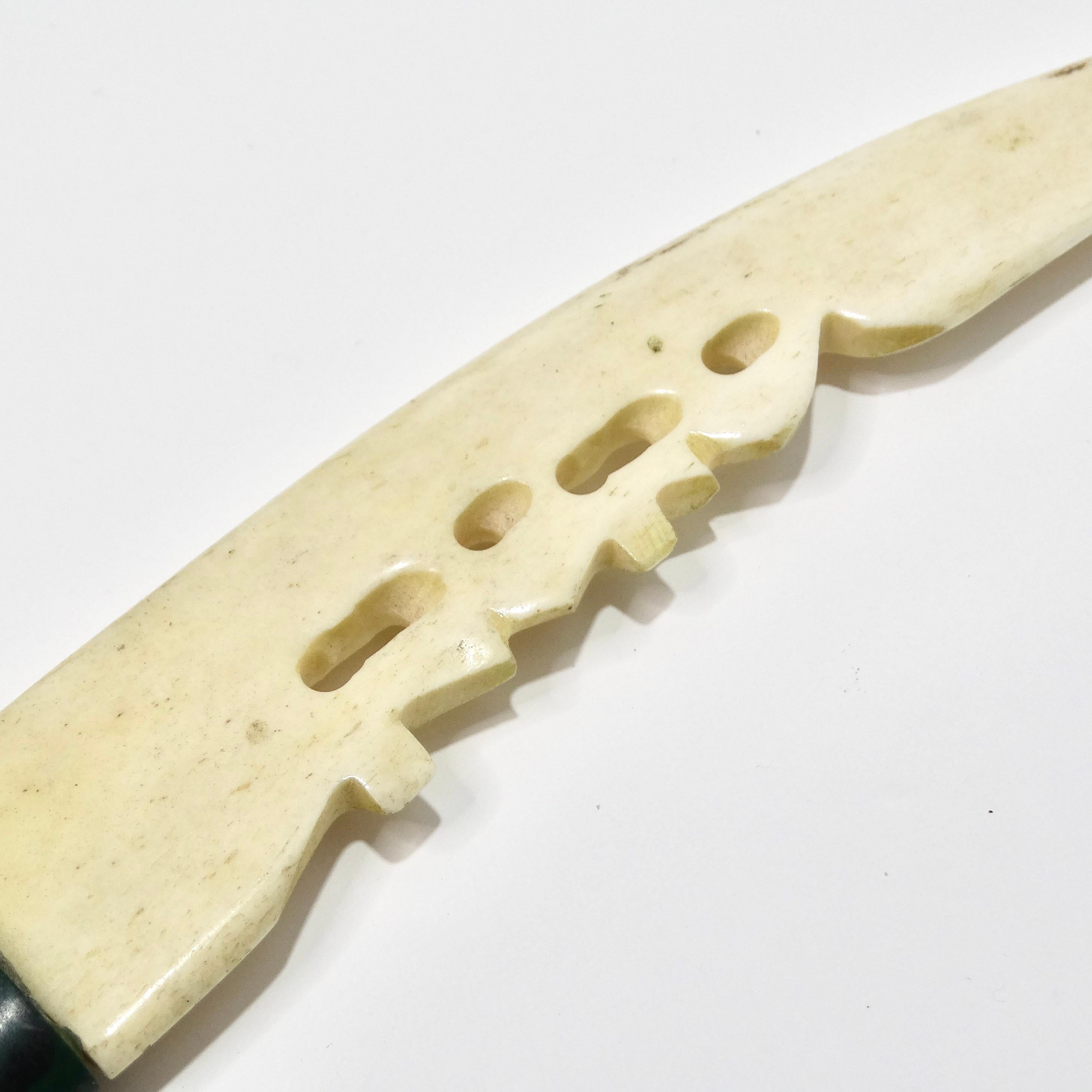 Antique Malachite and Horn Letter Opener For Sale 3