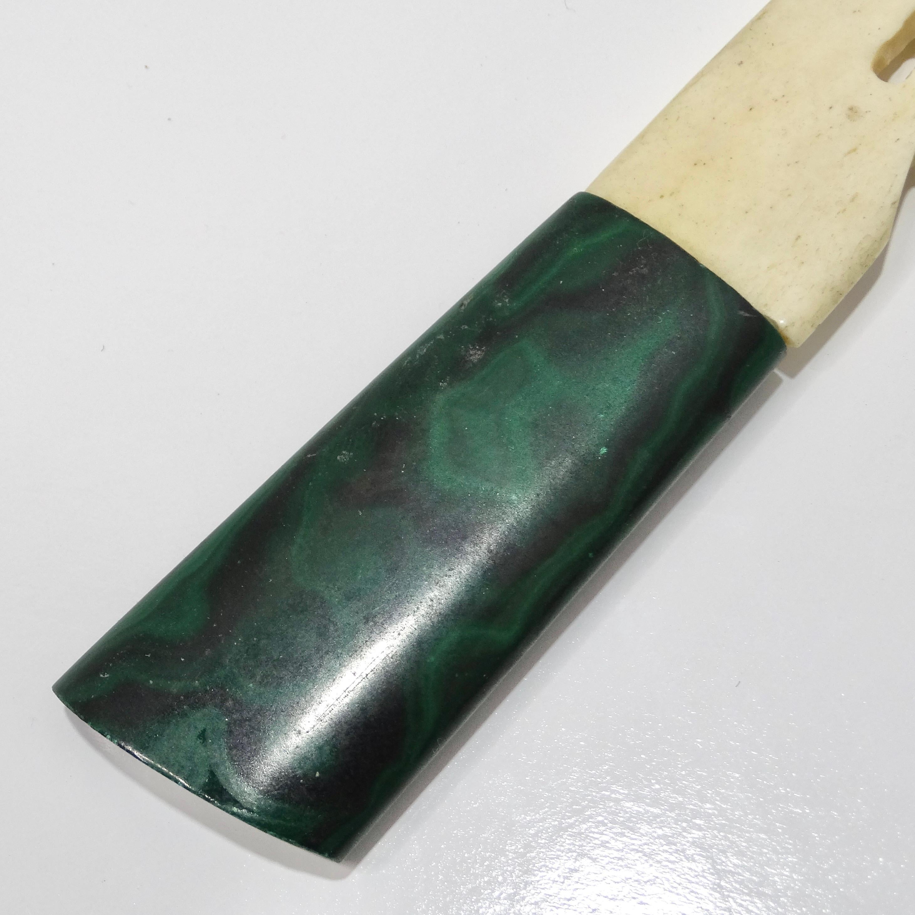 Antique Malachite and Horn Letter Opener For Sale 4