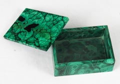 Antique Malachite Rectangular Box & Cover Casket Early 20th Century