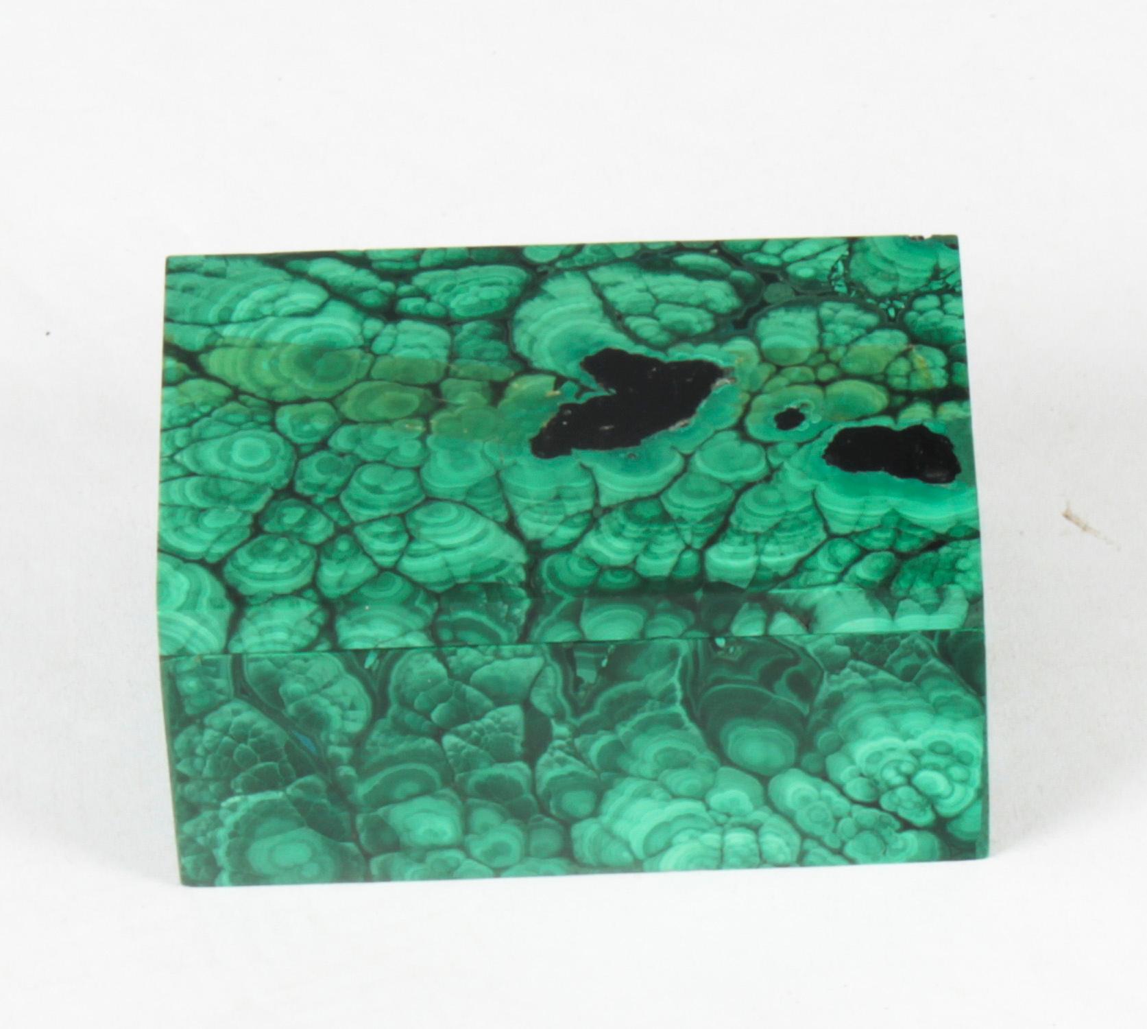 Antique Malachite Rectangular Box & Cover Casket Early 20th Century In Good Condition In London, GB
