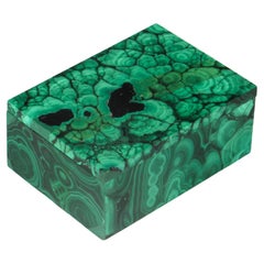 Antique Malachite Rectangular Box & Cover Casket Early 20th Century