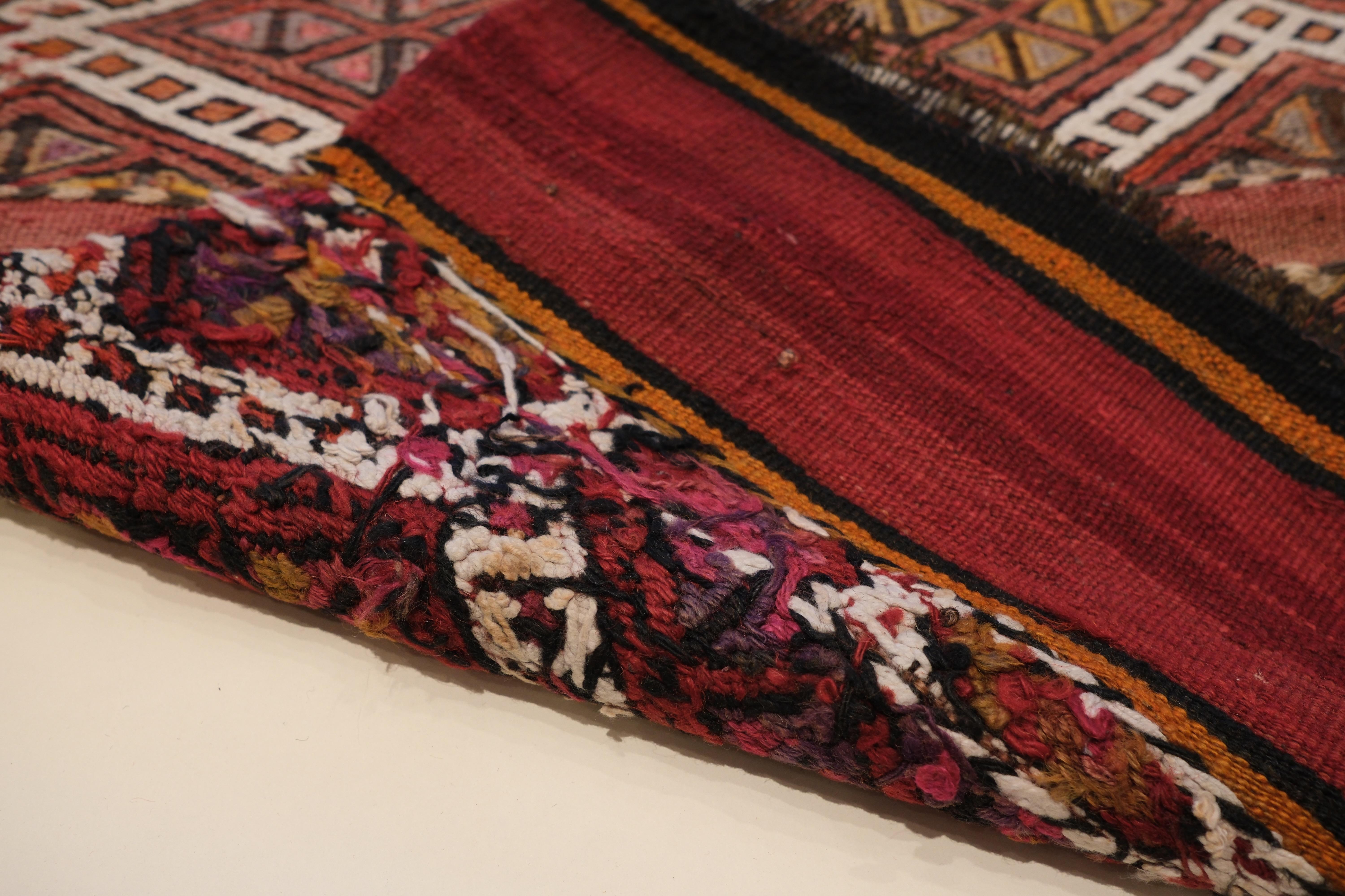 Antiker Malatya Chuval Kilim Cuval Teppich Nomadischer Anatolischer Natürlicher Türkischer Teppich (Kelim) im Angebot