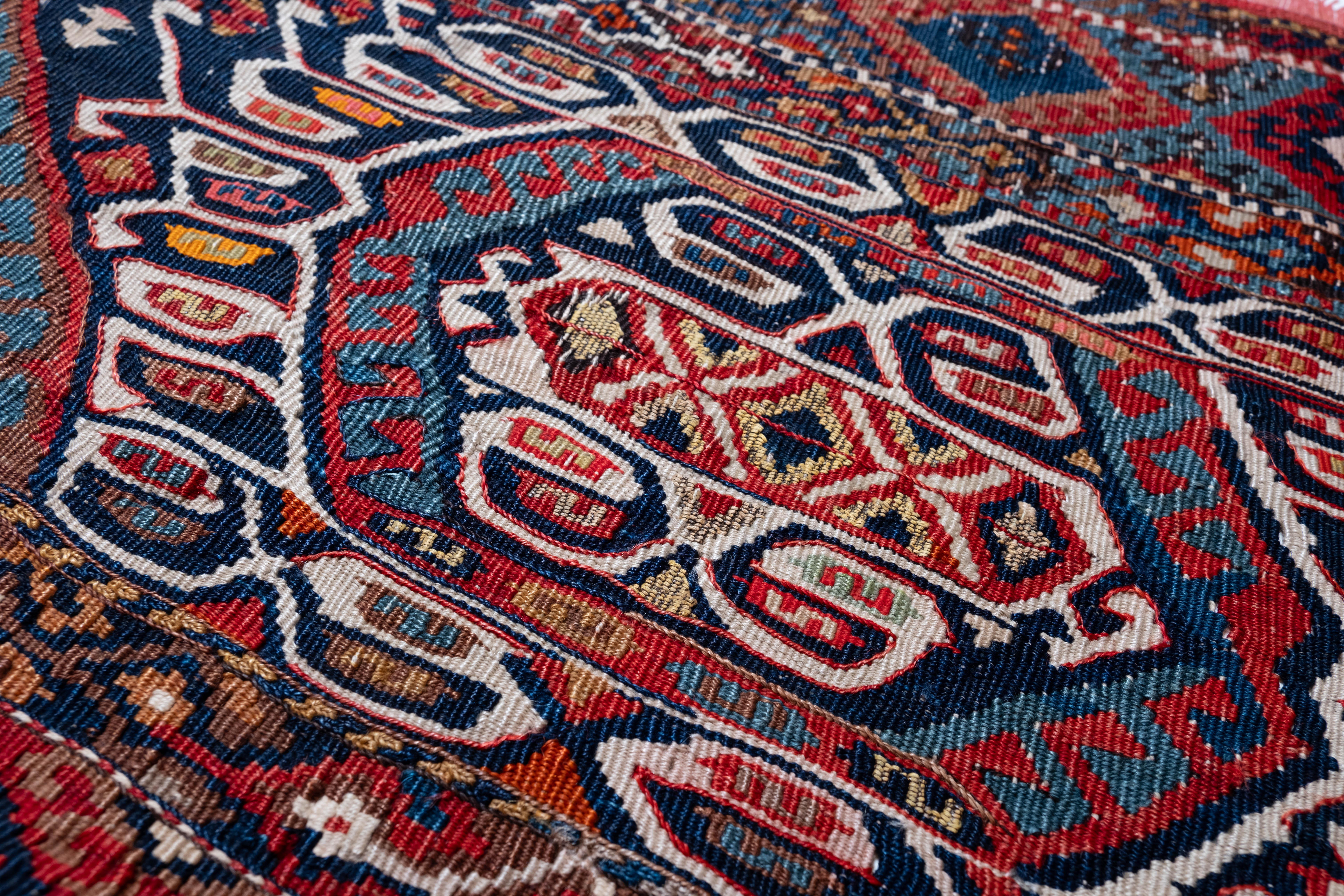 Antique Malatya Kilim Heybe Rug Wool Vintage Eastern Anatolian Turkish Carpet In Good Condition For Sale In Tokyo, JP