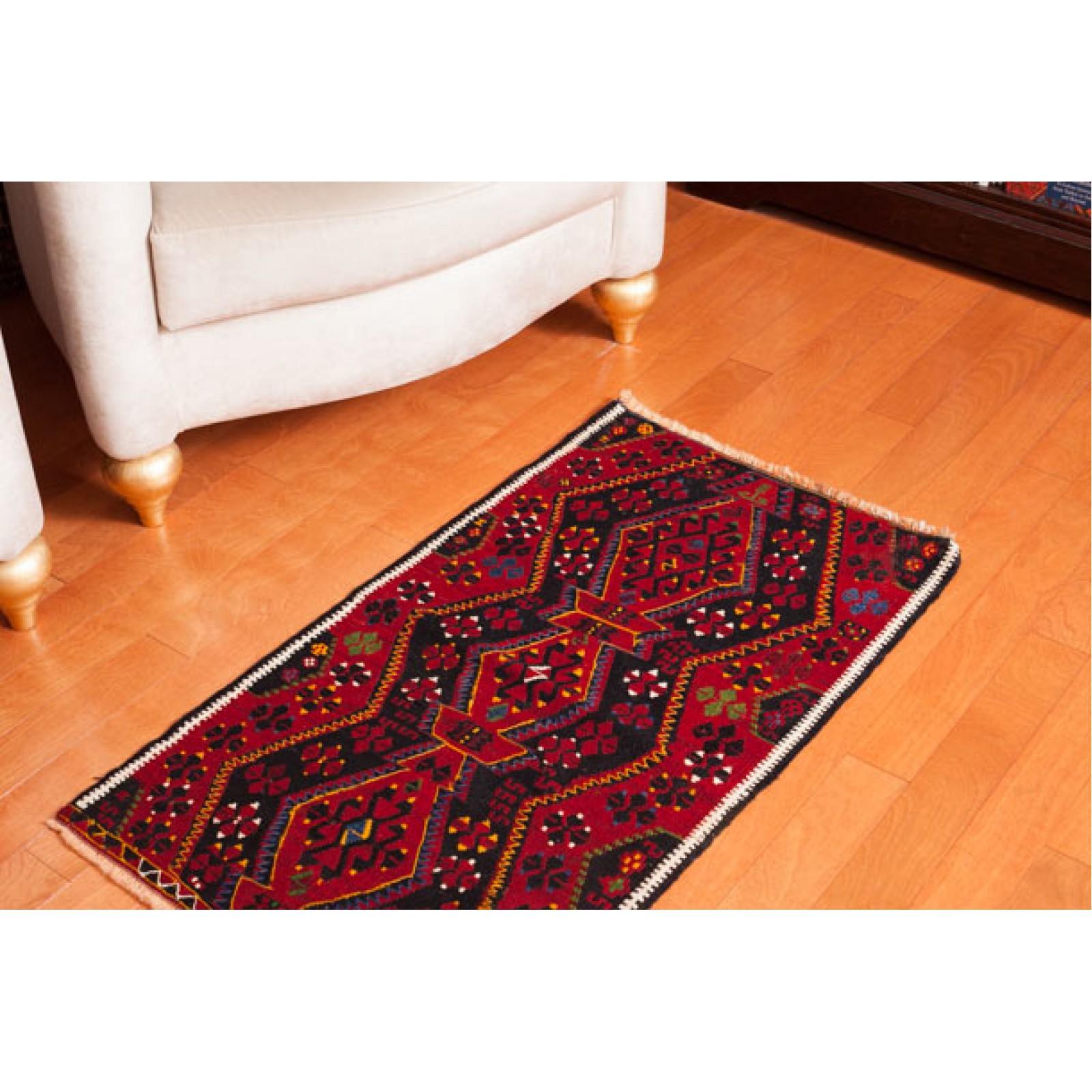 20th Century Antique Malatya Kilim Mat Rug Wool Vintage Eastern Anatolian Turkish Carpet For Sale