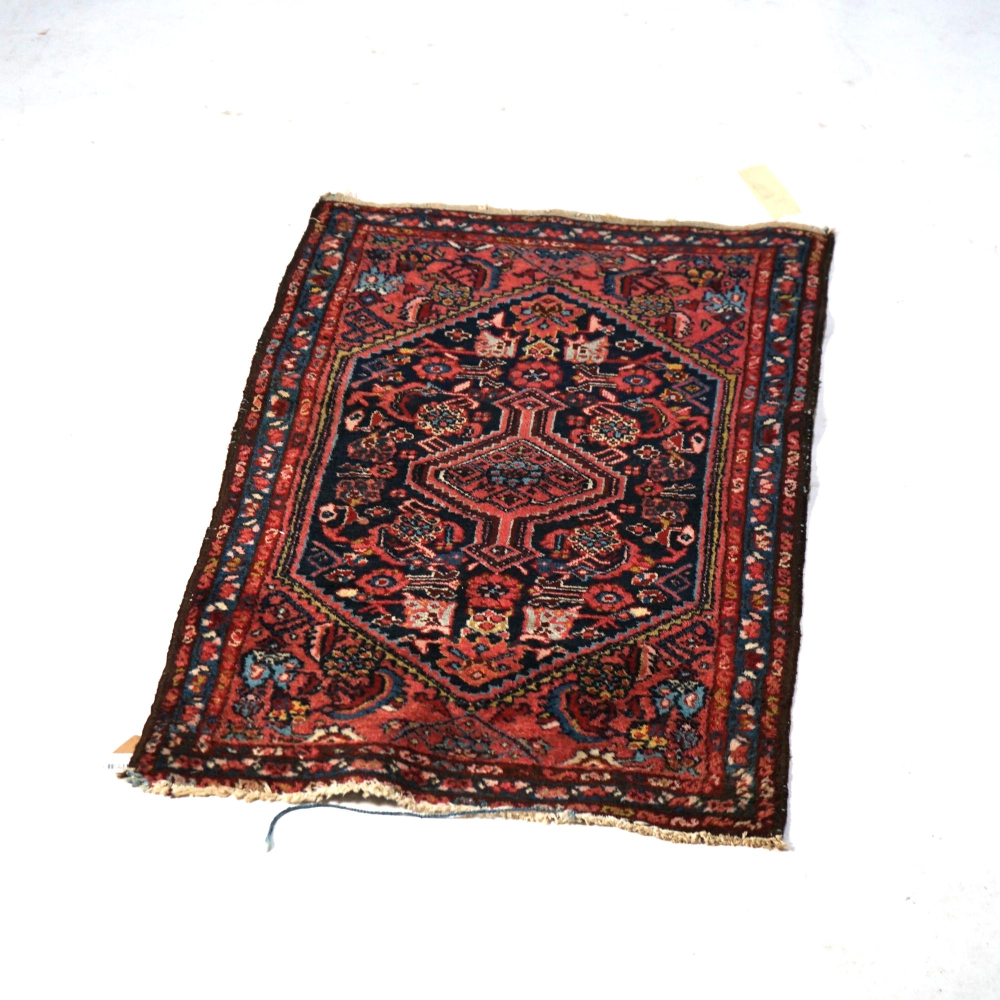 Asian Antique Malayar Oriental Wool Throw Rug Circa 1920 For Sale