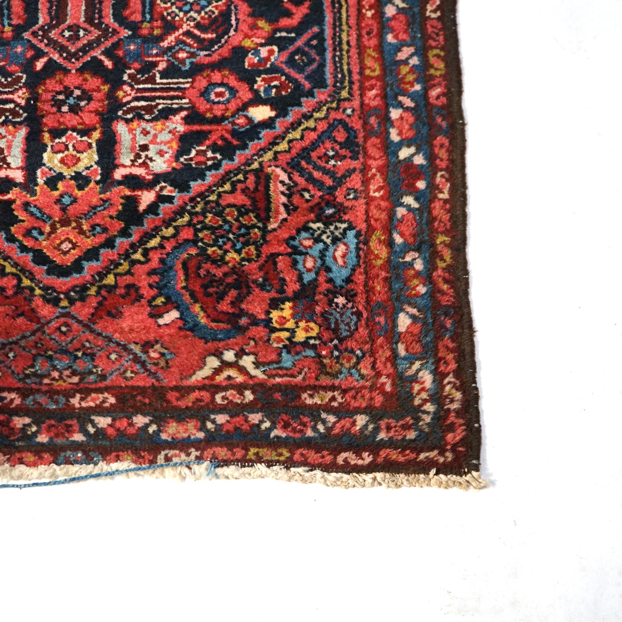 Antique Malayar Oriental Wool Throw Rug Circa 1920 In Good Condition For Sale In Big Flats, NY