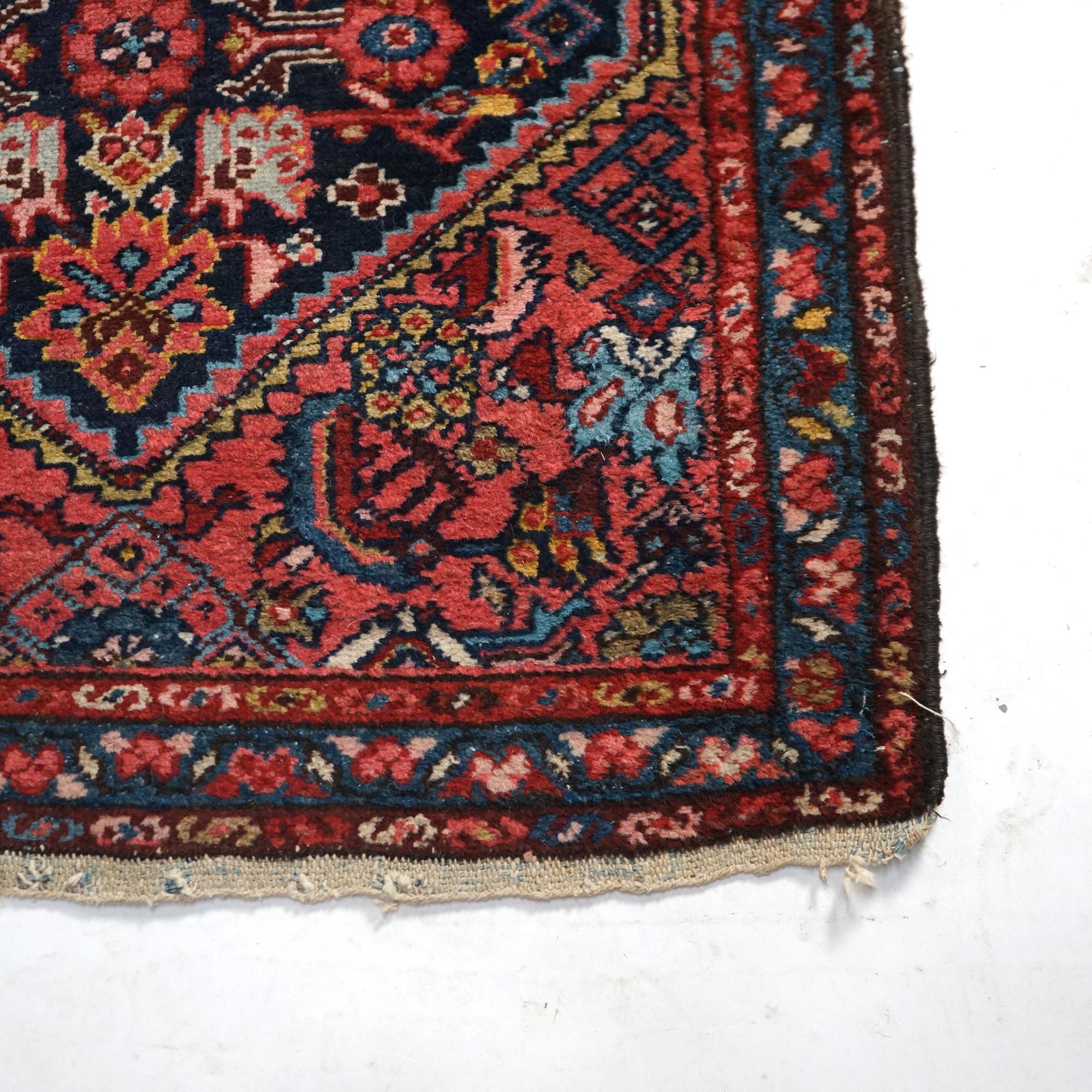 Antique Malayar Oriental Wool Throw Rug Circa 1920 For Sale 2