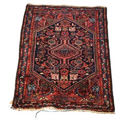 Antique Malayar Oriental Wool Throw Rug Circa 1920