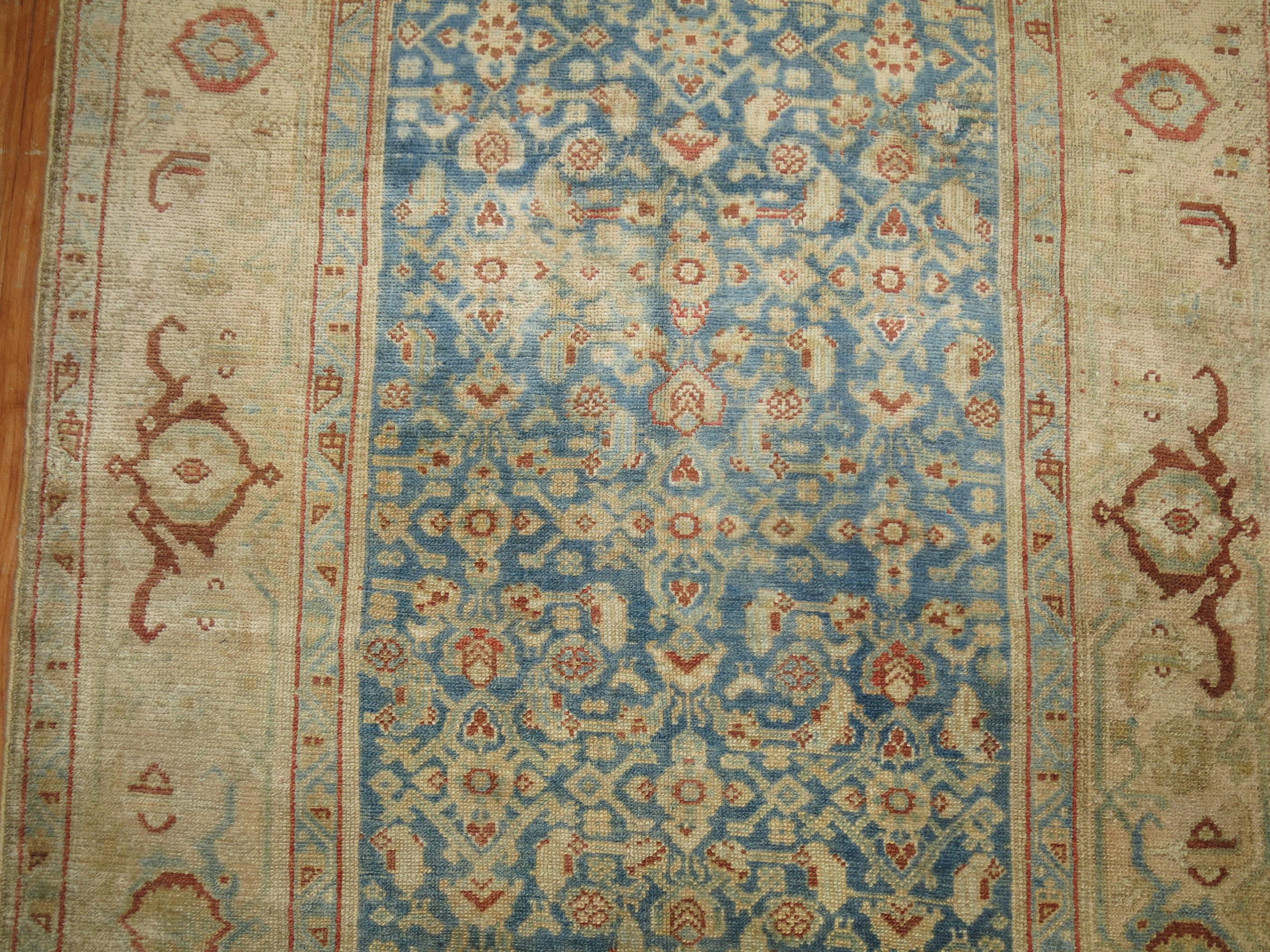 Antique Malayer Denim Blue Persian Rug For Sale 1