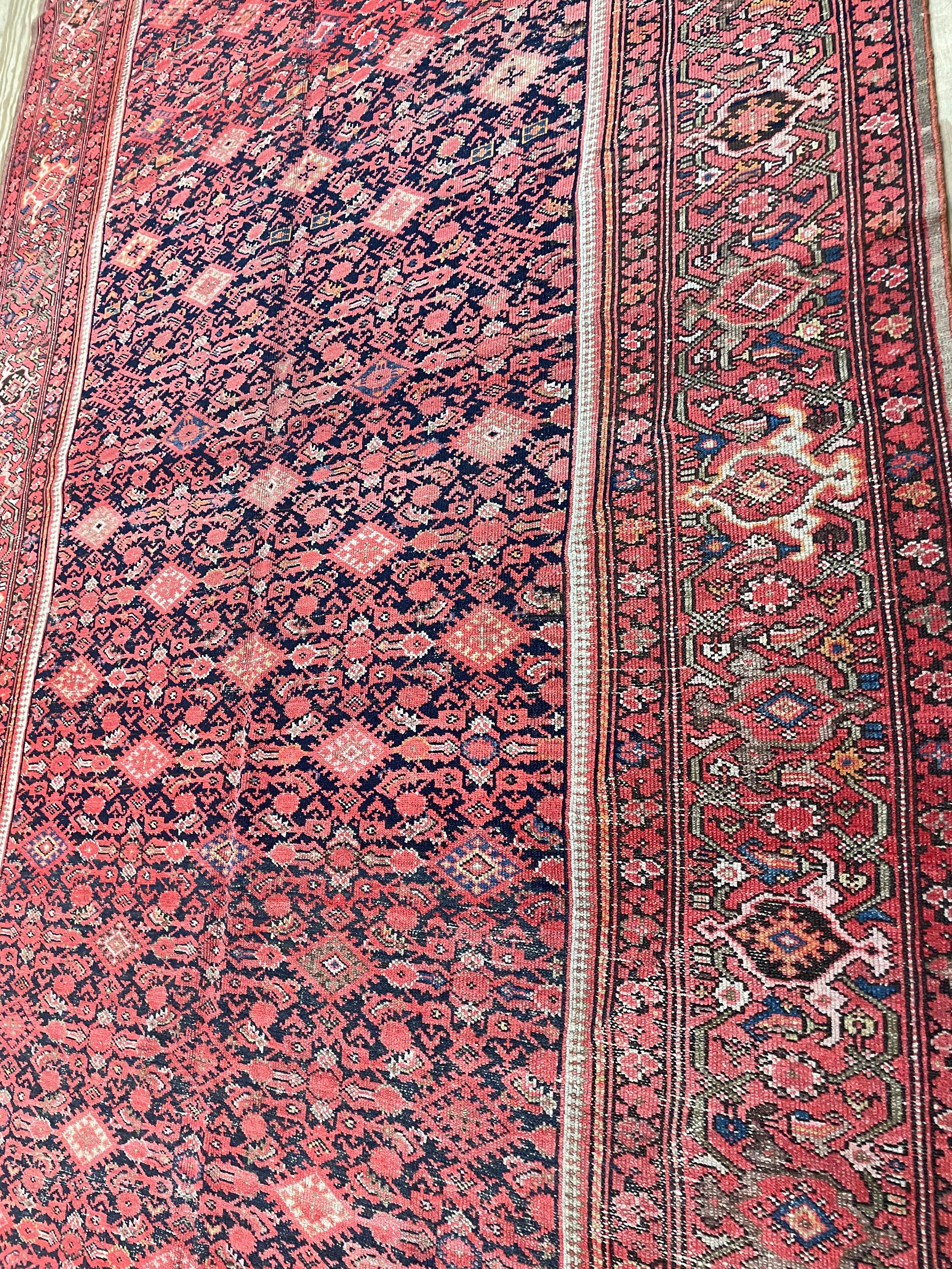 20th Century Antique Malayer Carpet For Sale