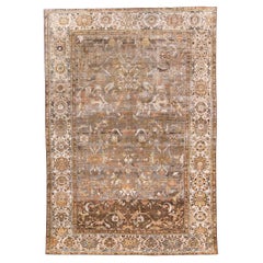 Tapis Malayer ancien avec un motif de feuilles sur toute la surface