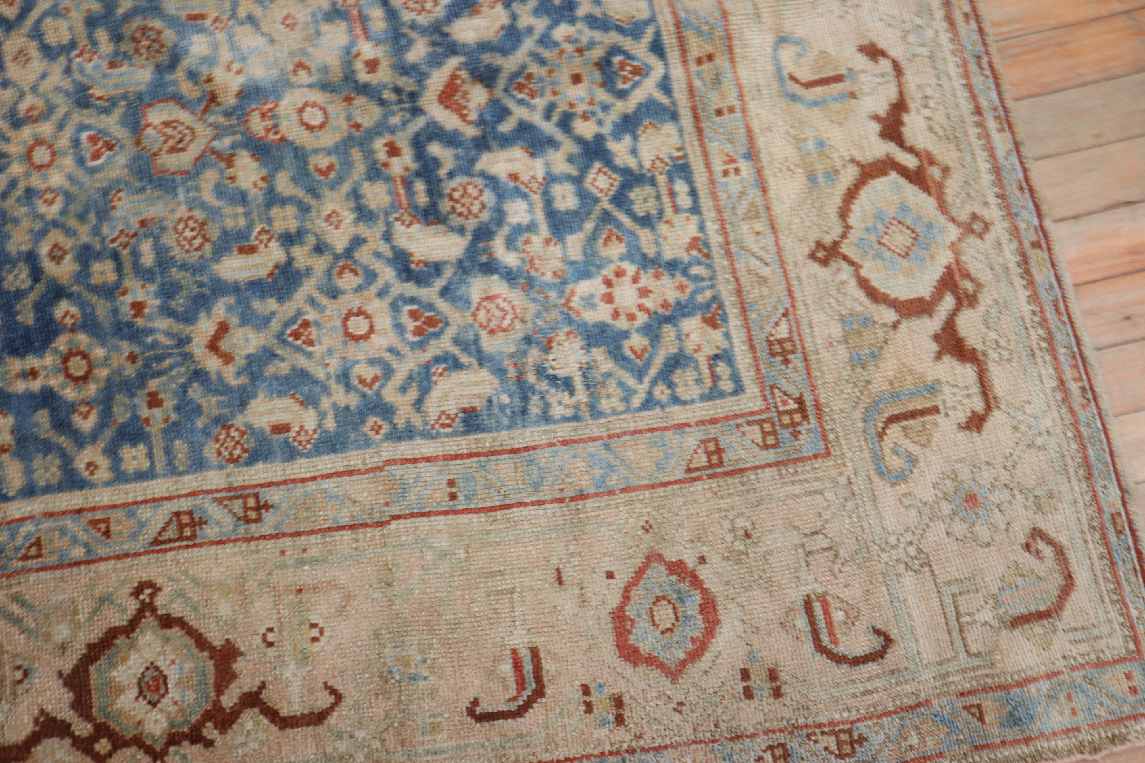 Antique Malayer Denim Blue Persian Rug For Sale 2