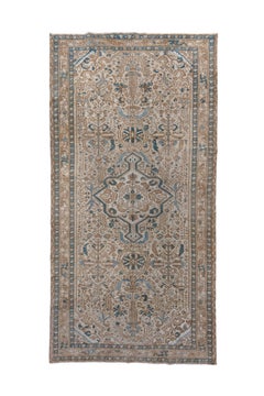 Antique Malayer filled with Rosettes, with Blue and Ivory Color