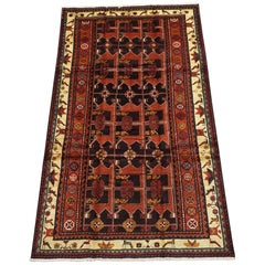 Antique Malayer Gallery Runner with Peacock Design, circa 1940