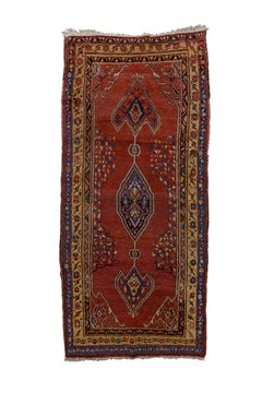 Antique Malayer Kellegi with Red Field and Blue Border