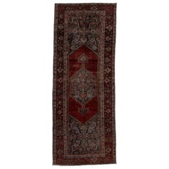 Antique Malayer Long Rug with Blue Field