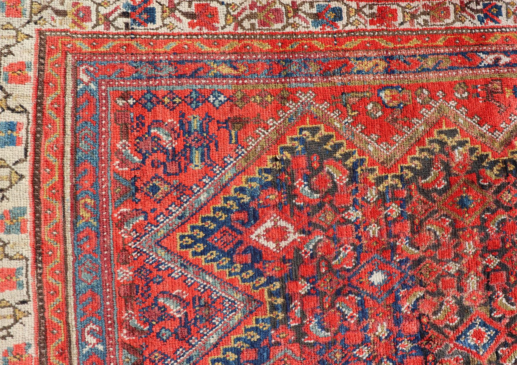 Antique Malayer Persian Gallery Rug by Keivan Woven Arts 4'8'' x 9'9'' For Sale 4