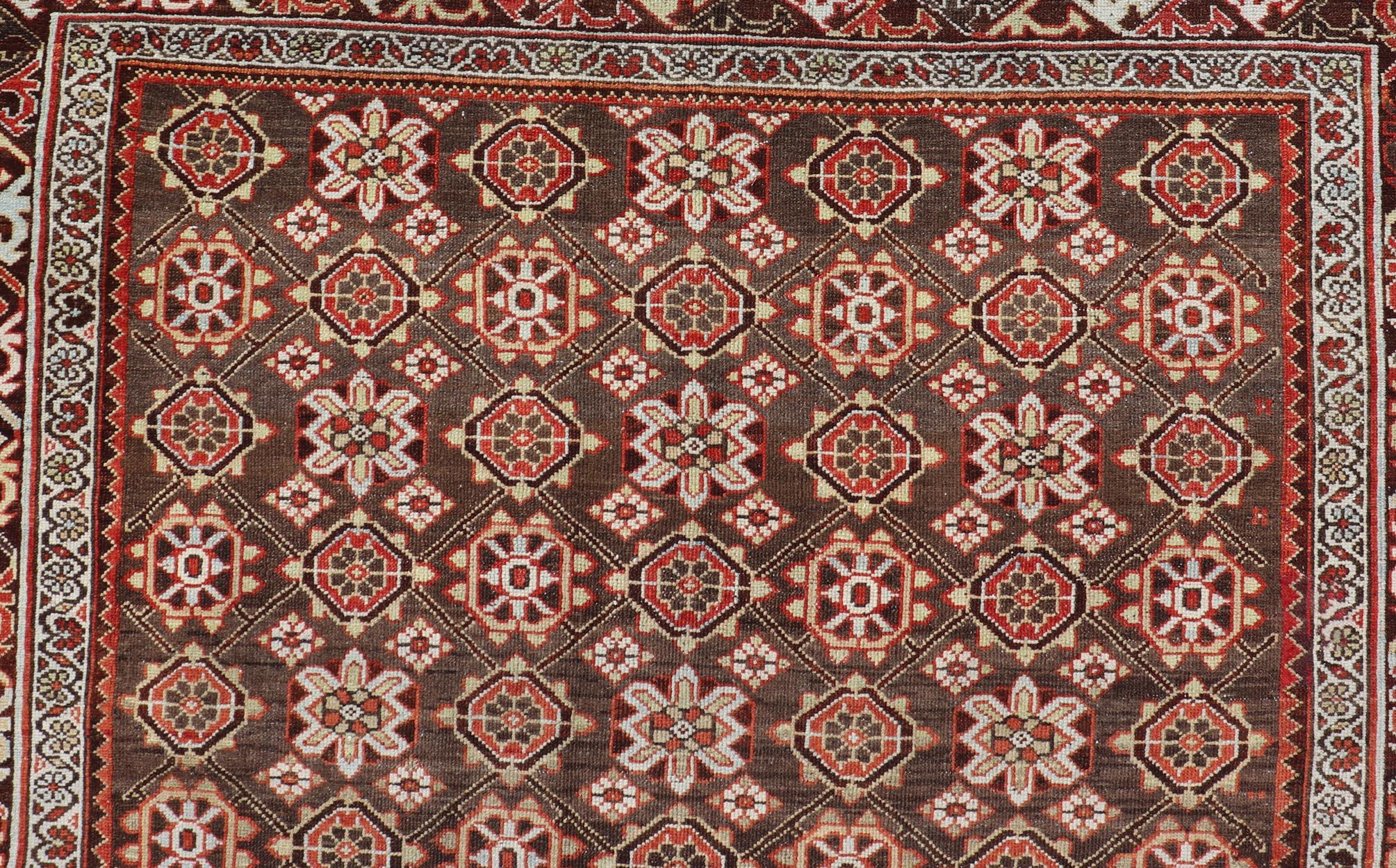Antique Malayer Persian Gallery Runner with All Over Floral Design. Keivan Woven Arts; rug / EMB-22226-15453 Country of origin: Iran Circa 1920's Type Malayer. 
Measures: 5'8 x 15'10 
This antique Malayer gallery runner features a modest,