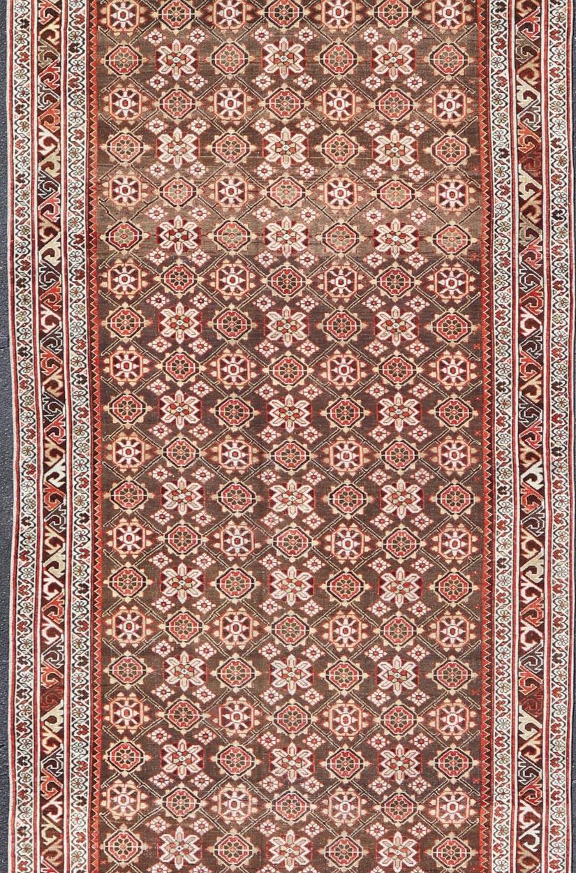 20th Century Antique Malayer Persian Gallery Runner with All Over Floral Design For Sale