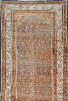 Antique Malayer Persian Gallery Runner with All Over Paisley Design