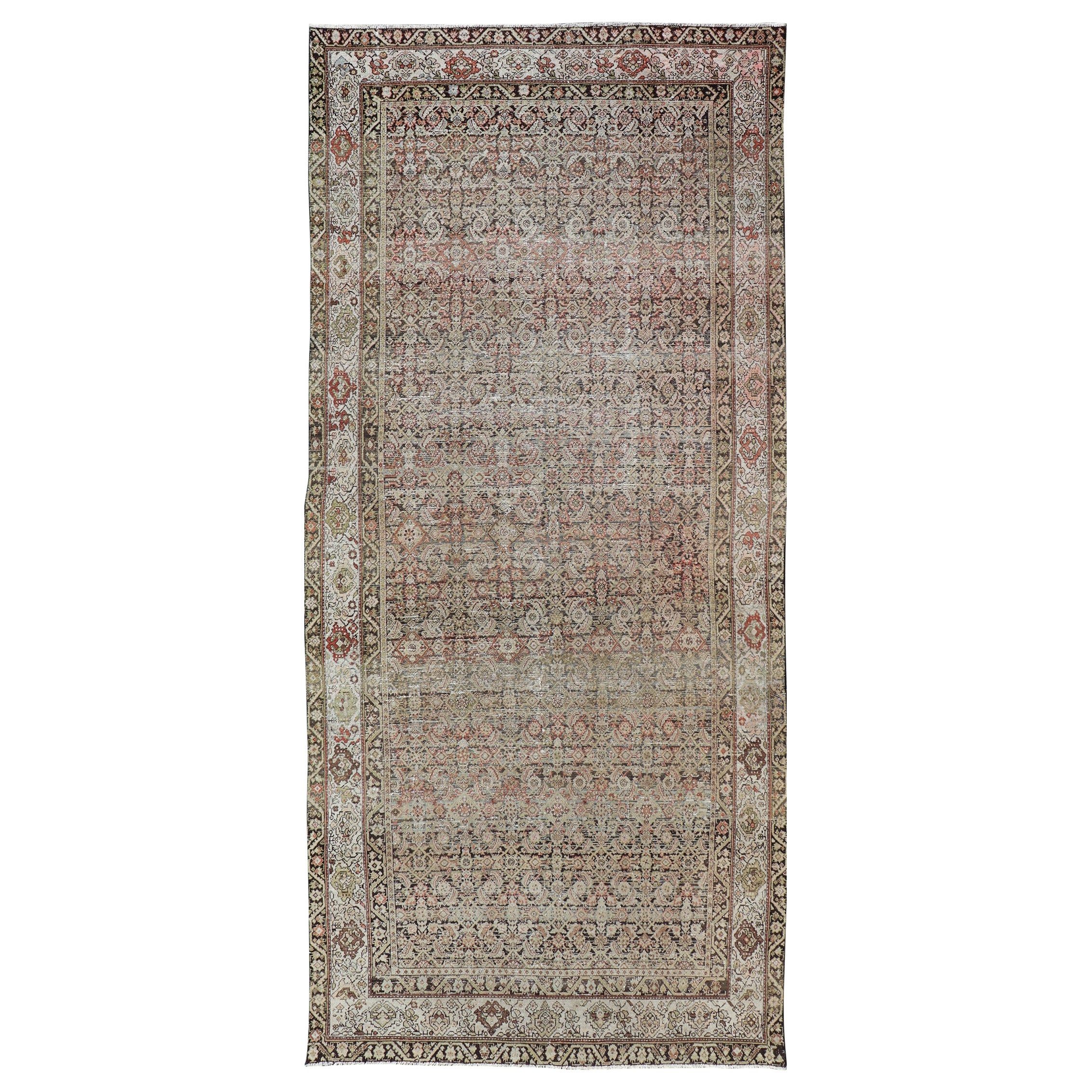 Antique Malayer Persian Gallery With All-Over Design 6'7 x 15'7 For Sale