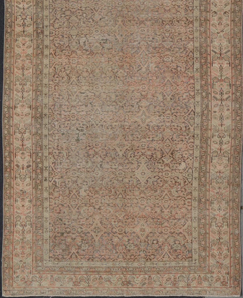 Antique Malayer Persian Gallery with All Over Design within Multi-Tier Border For Sale 2