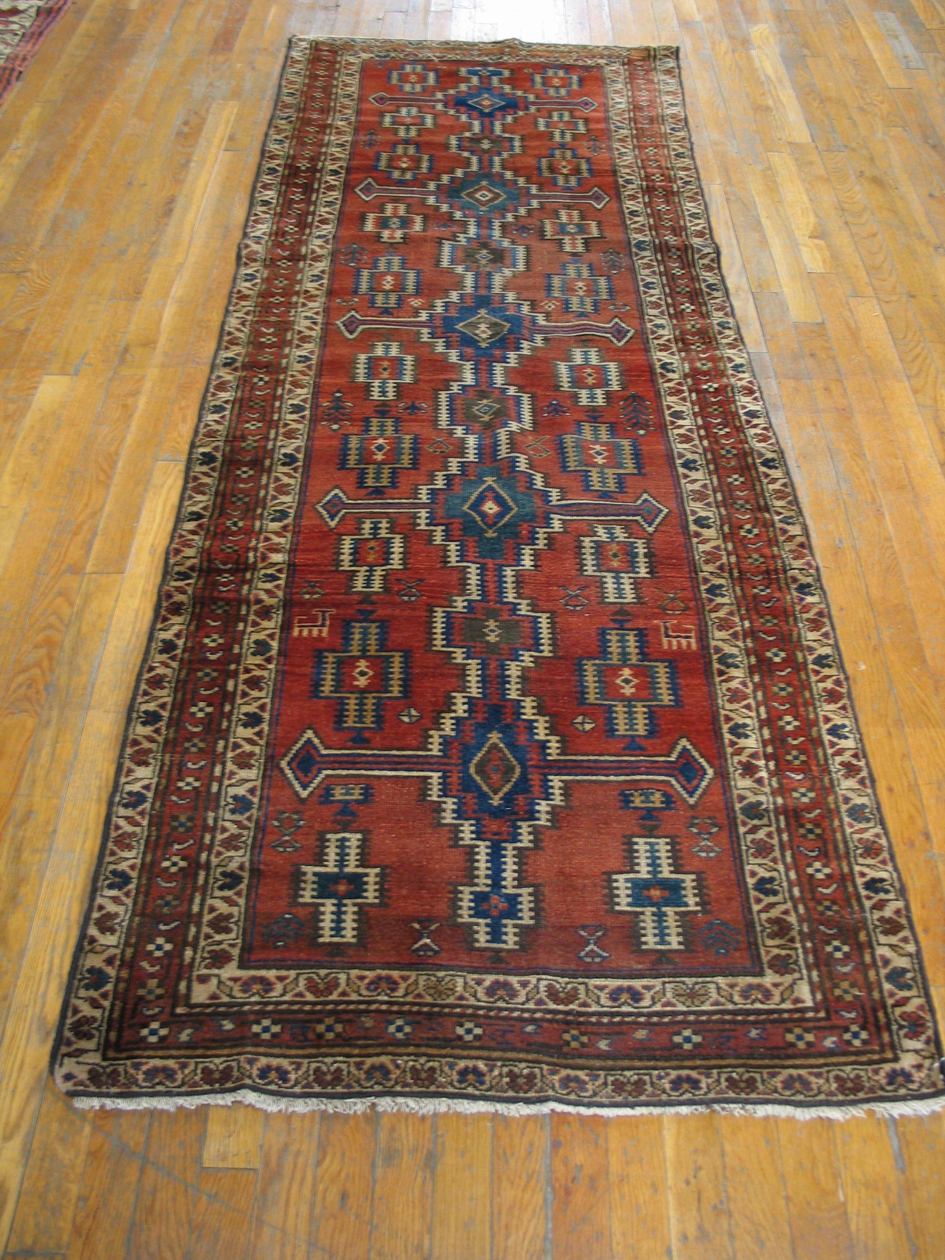 Hand-Knotted Antique Malayer Persian Rug 3'. 1