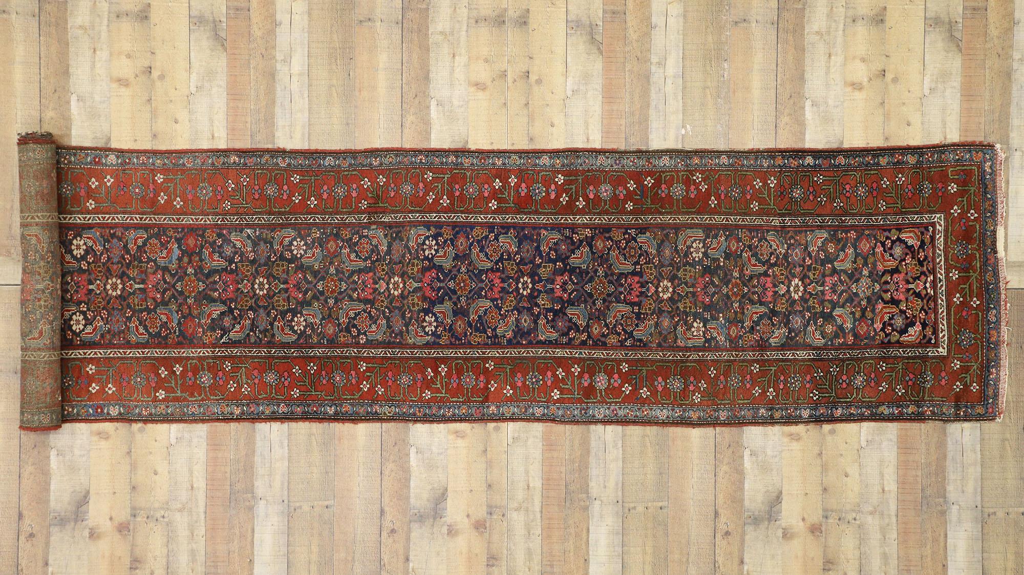 Antique Malayer Persian Runner with Modern Traditional Style For Sale 2