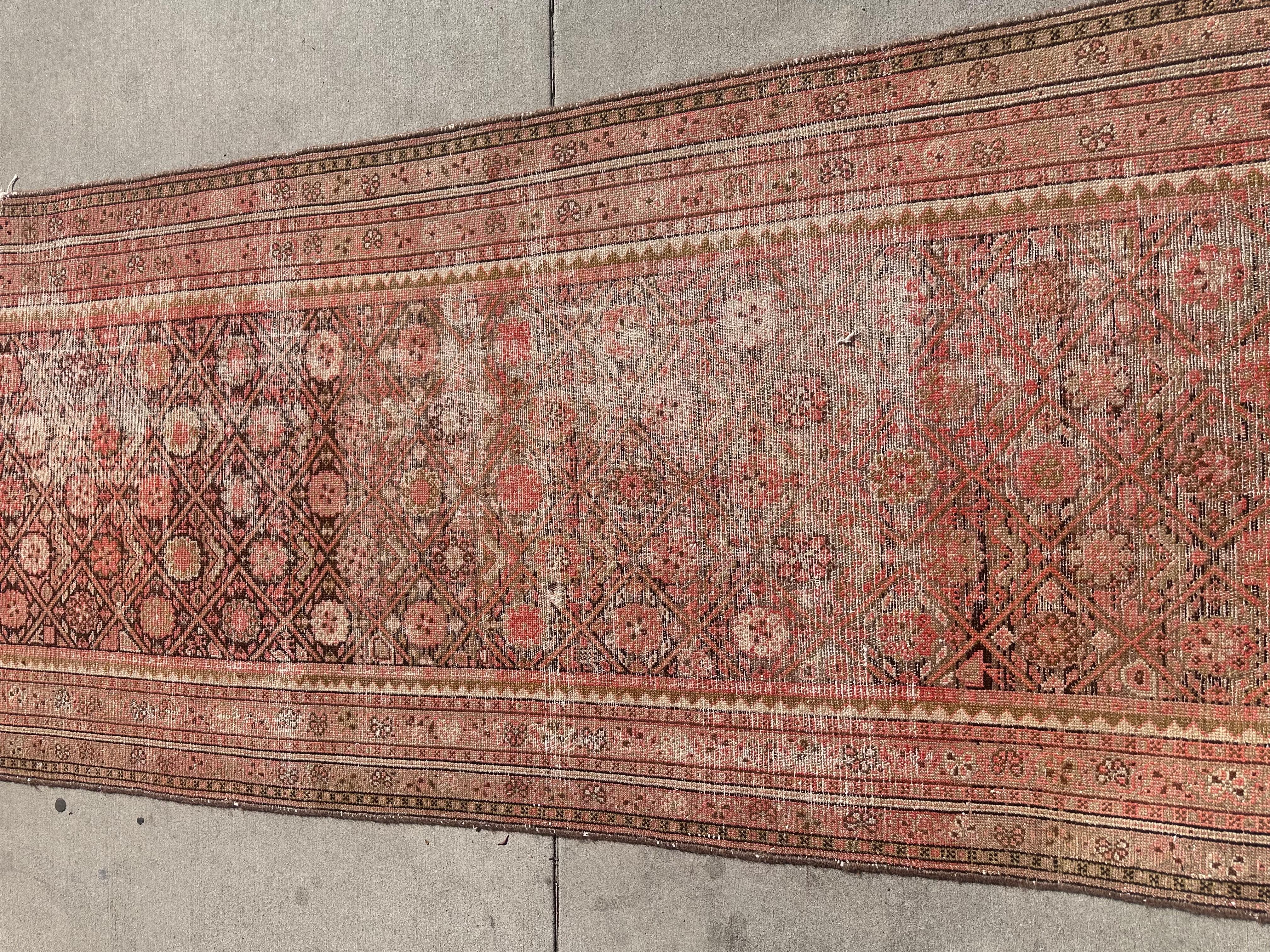 Late 19th Century Antique Malayer Persian Wool Runner Rug For Sale