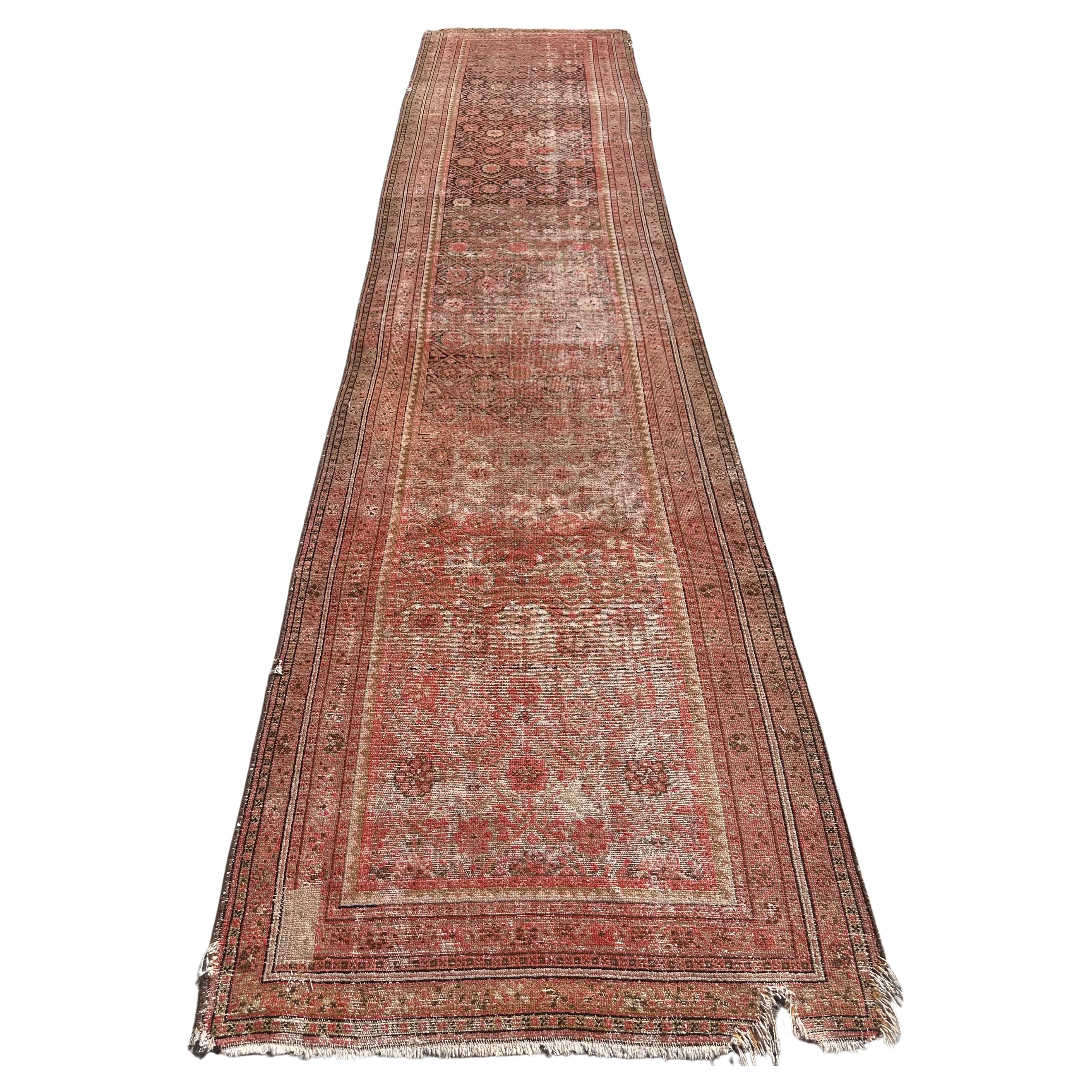 Antique Malayer Persian Wool Runner Rug For Sale