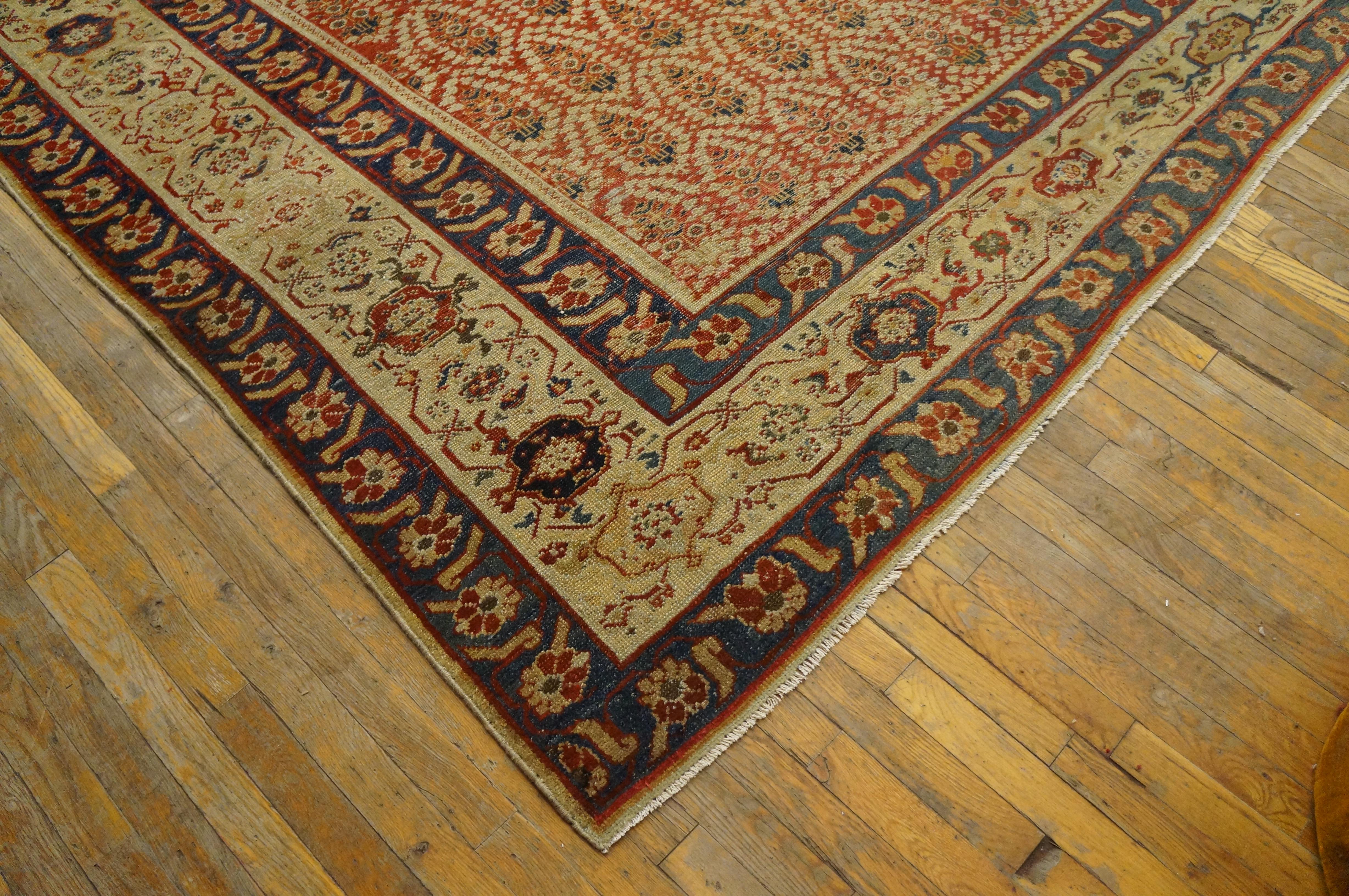 Hand-Knotted Early 20th Century Persian Malayer Carpet ( 13'2