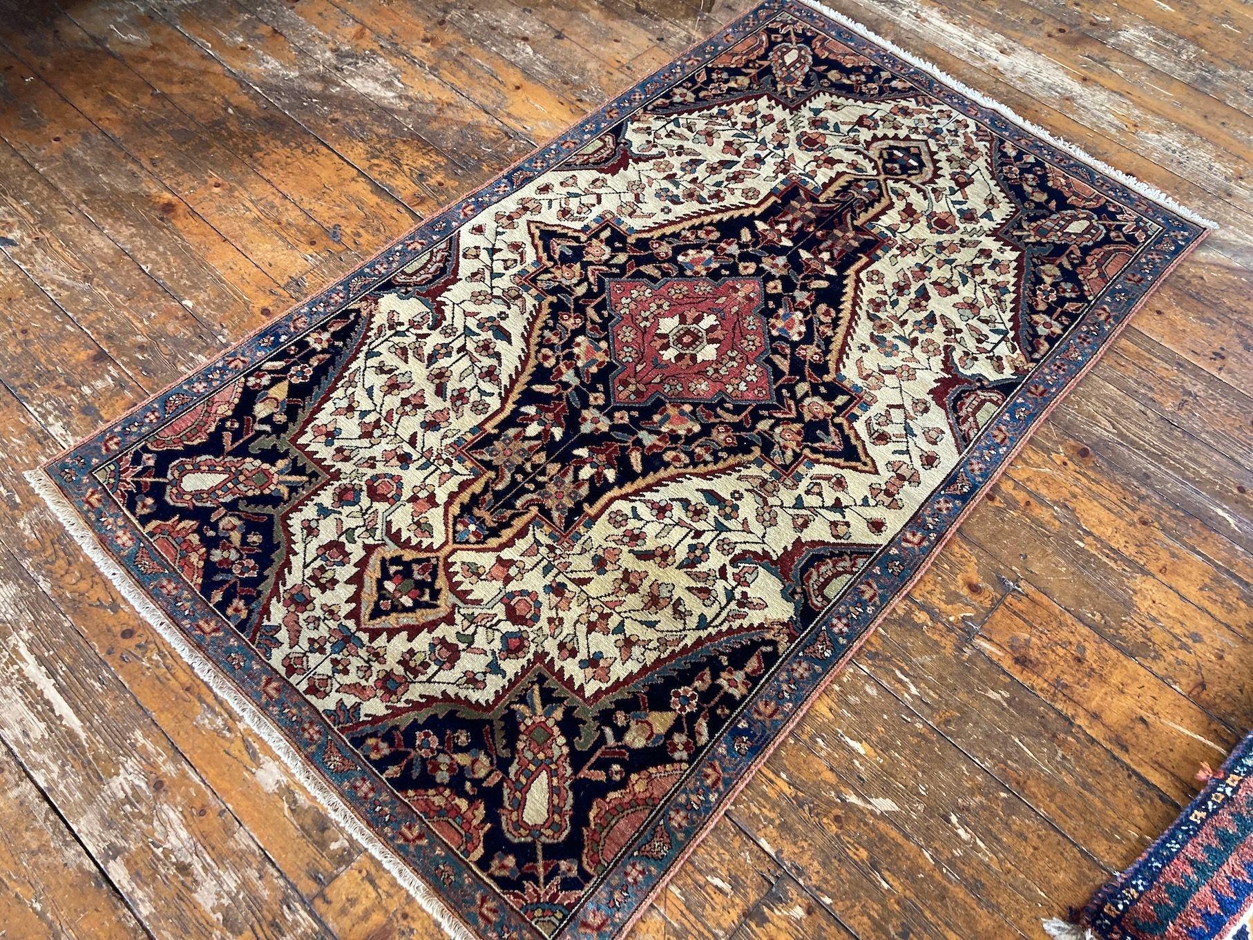 Wool Antique Malayer Rug 1.66m X 0.98m For Sale