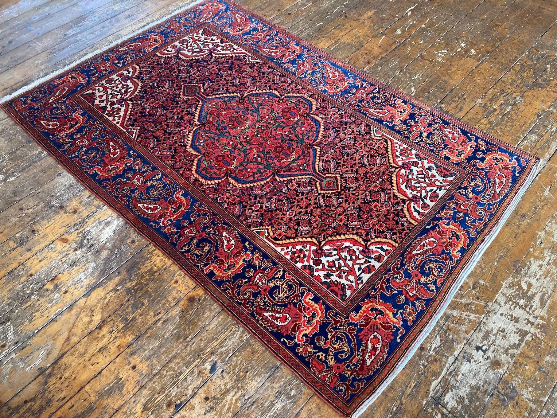 Wool Antique Malayer Rug 2.00m X 1.35m For Sale