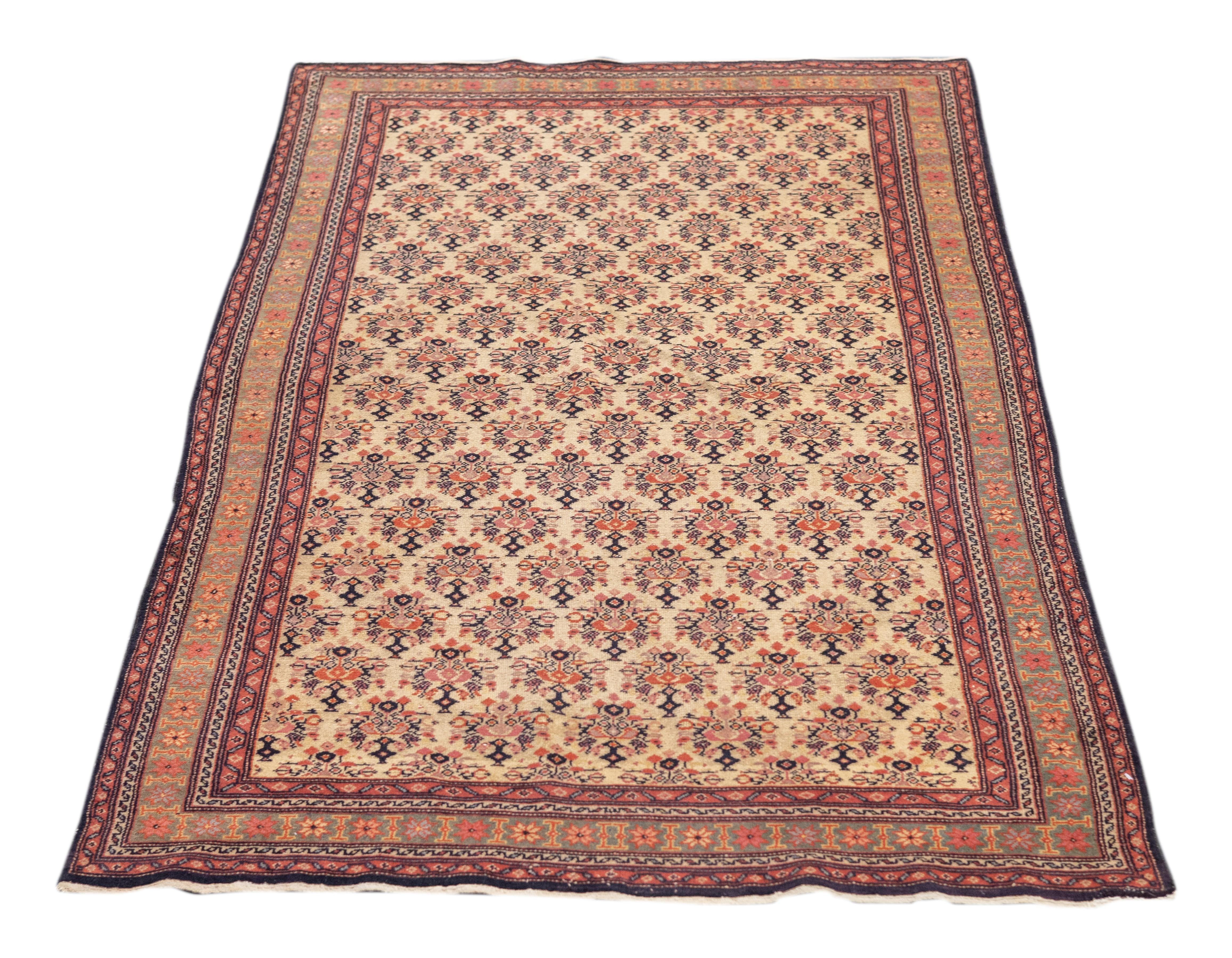 Antique Malayer Rug 3'4'' x 5'8'' In Fair Condition For Sale In New York, NY