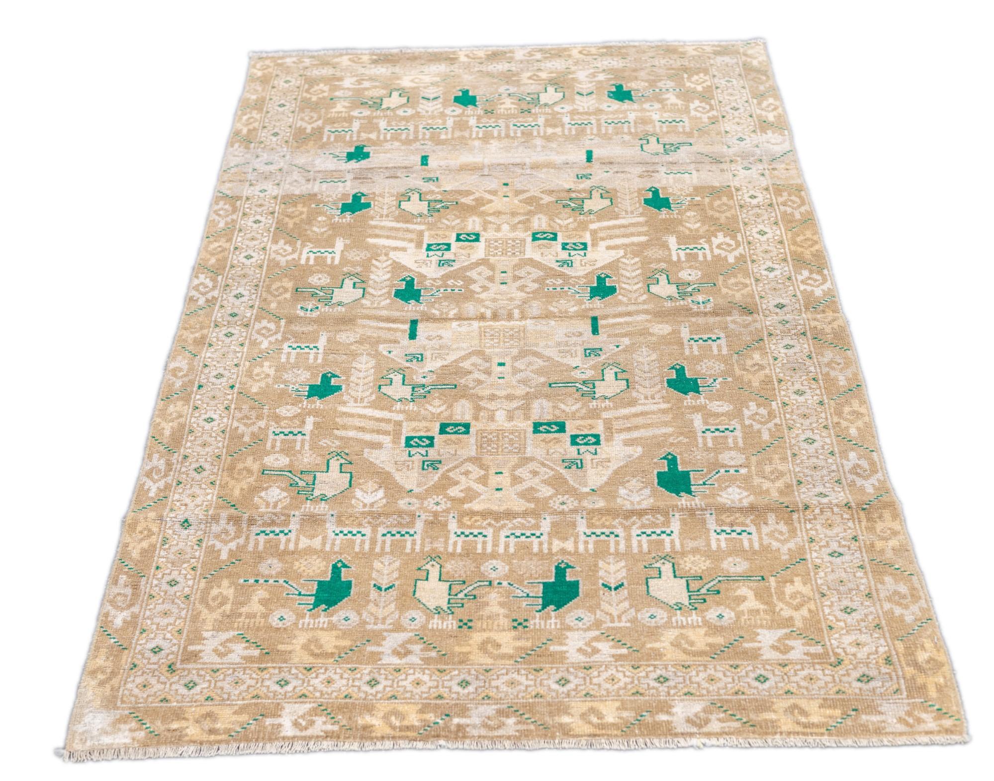 20th Century Antique Malayer Rug 3'5'' x 6'1'' For Sale