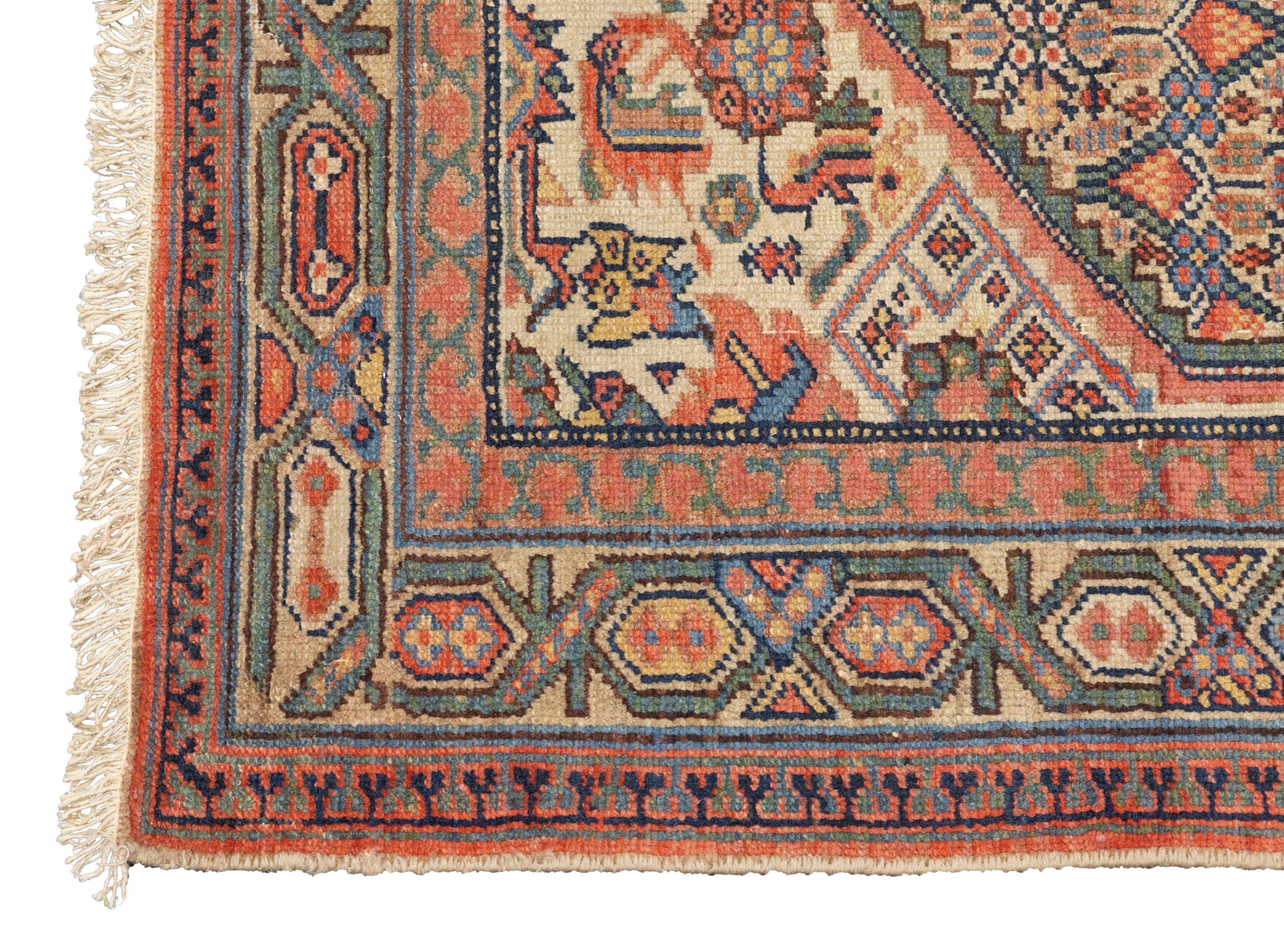 19th Century Antique Malayer Rug 3'8'' x 6'7'' For Sale