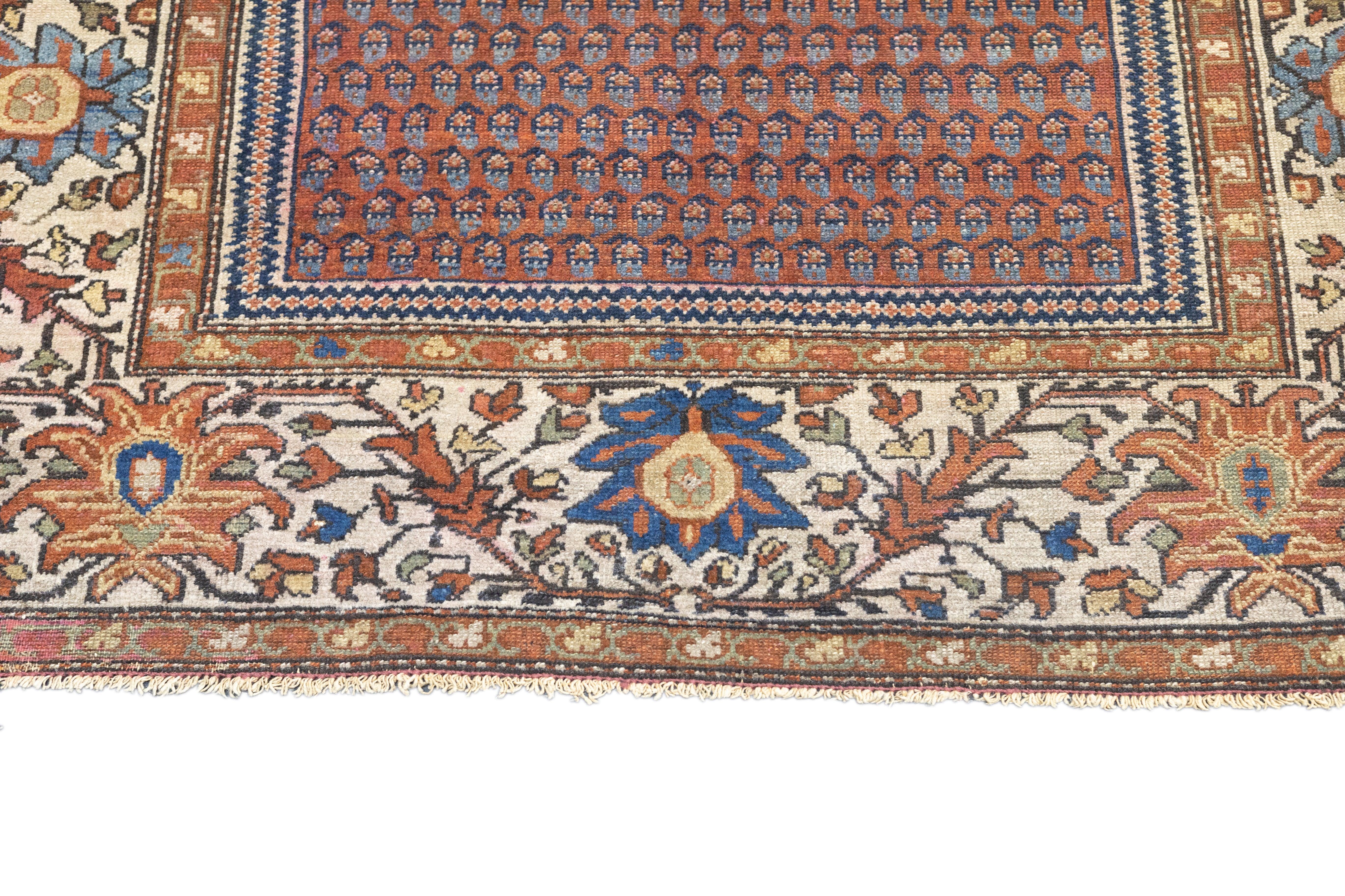 Hand-Knotted Antique Malayer Rug 4'3'' x 6'3'' For Sale