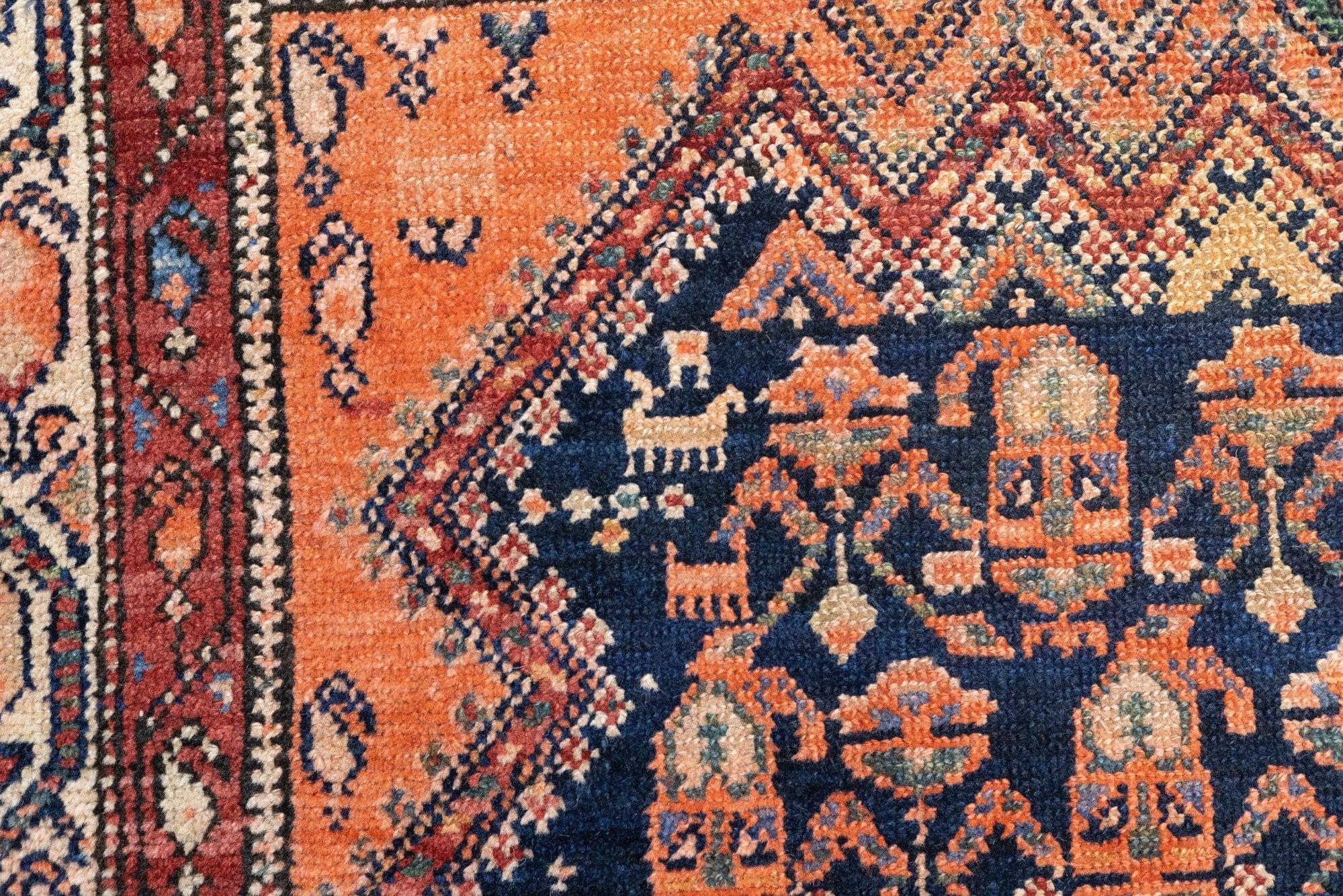 Hand-Knotted Antique Malayer Rug 4'3'' x 6'8'' For Sale