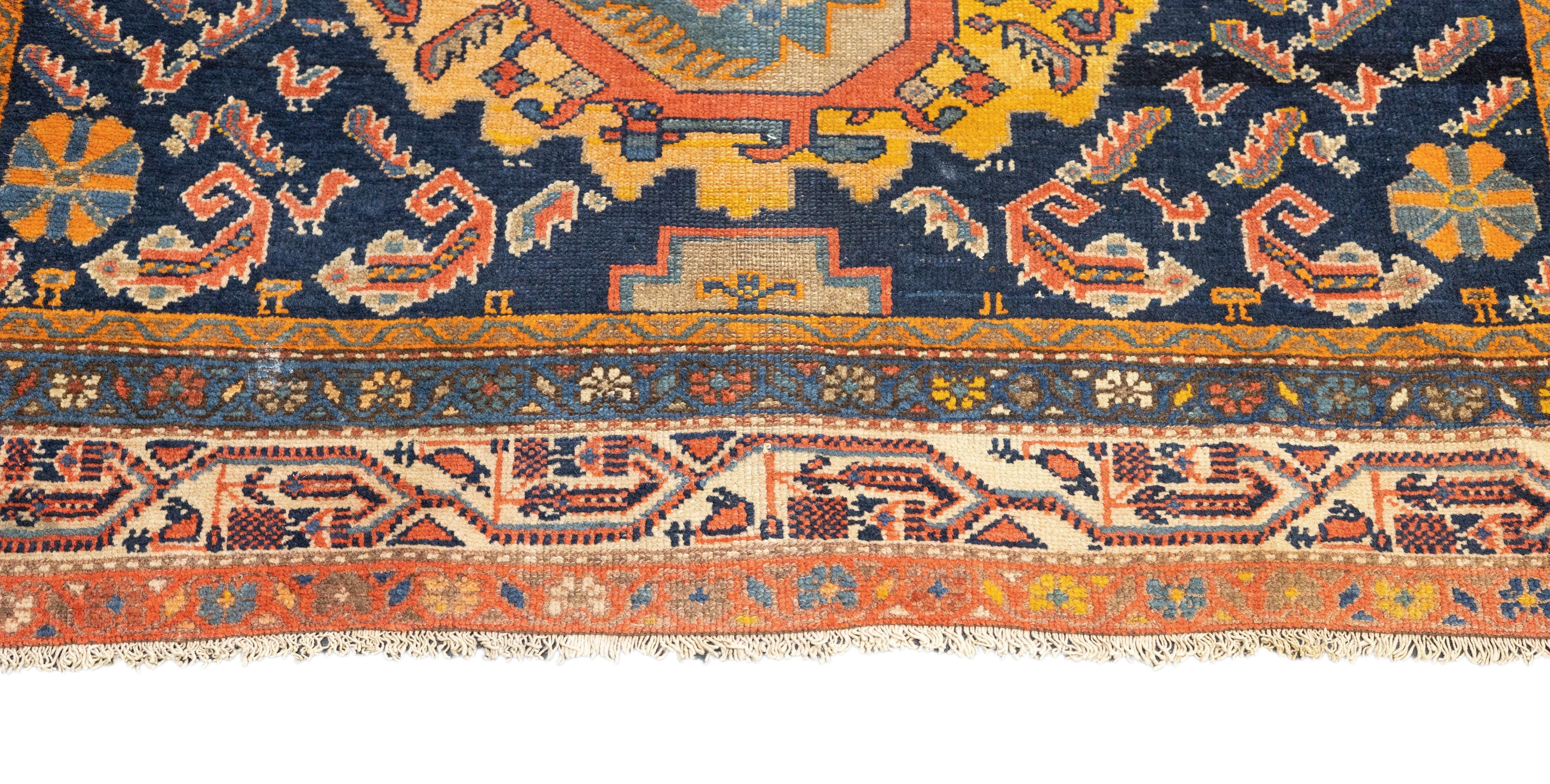 Hand-Knotted Antique Malayer Rug 4'4'' x 6'2'' For Sale
