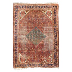 Antiker persischer Malayer-Teppich im Shabby-Chic-Stil 