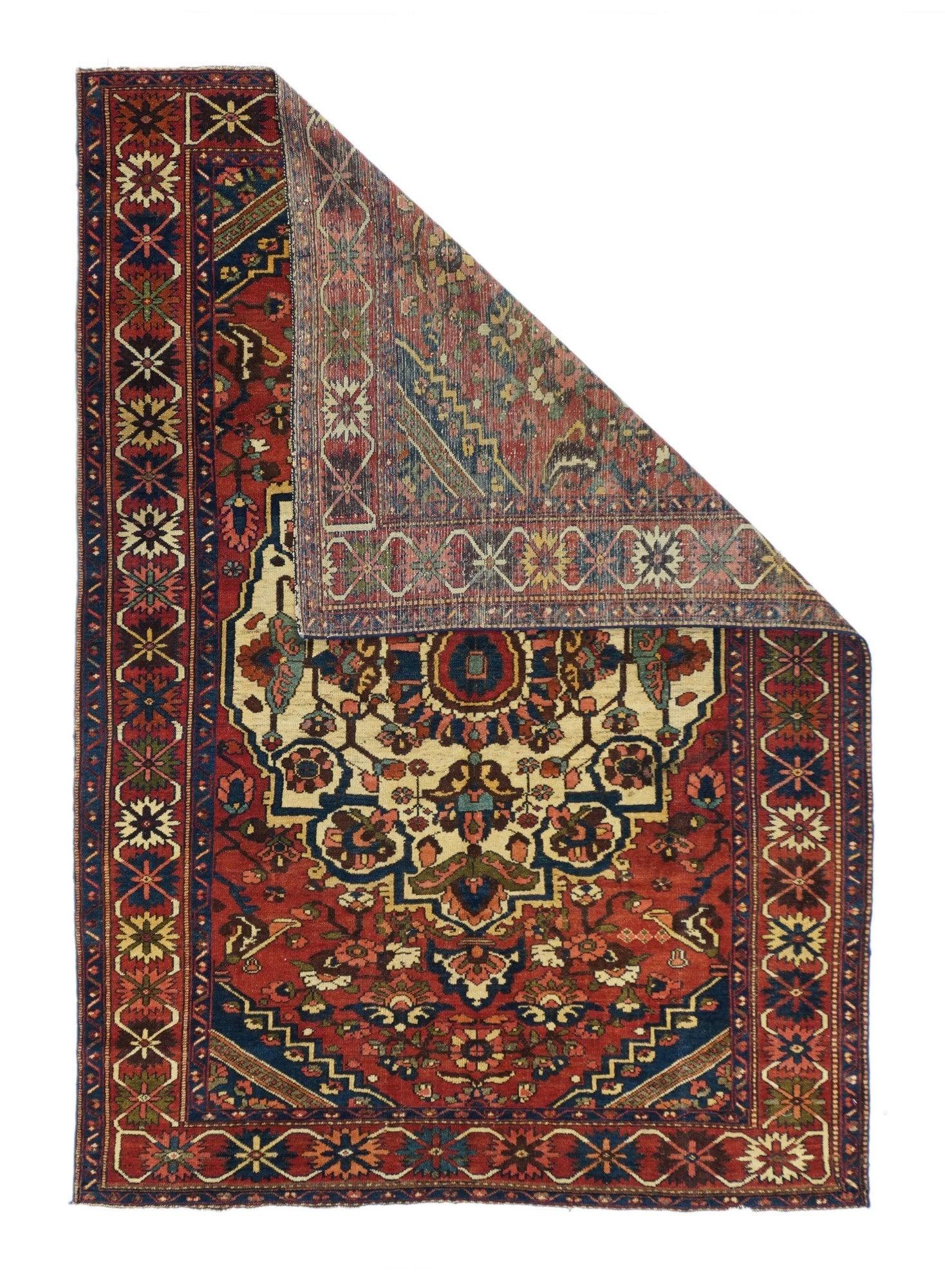 Antiker Malayer-Teppich 4'7'' x 6'9''. Eine große Stadt im Webereigebiet von Hamadan, die sich auf einfach gewebte Scatters, Raumgrößen, Galerie-Teppiche, lange Teppiche und Gelegenheitsläufer spezialisiert hat. Zahlreiche Satellitendörfer. Große