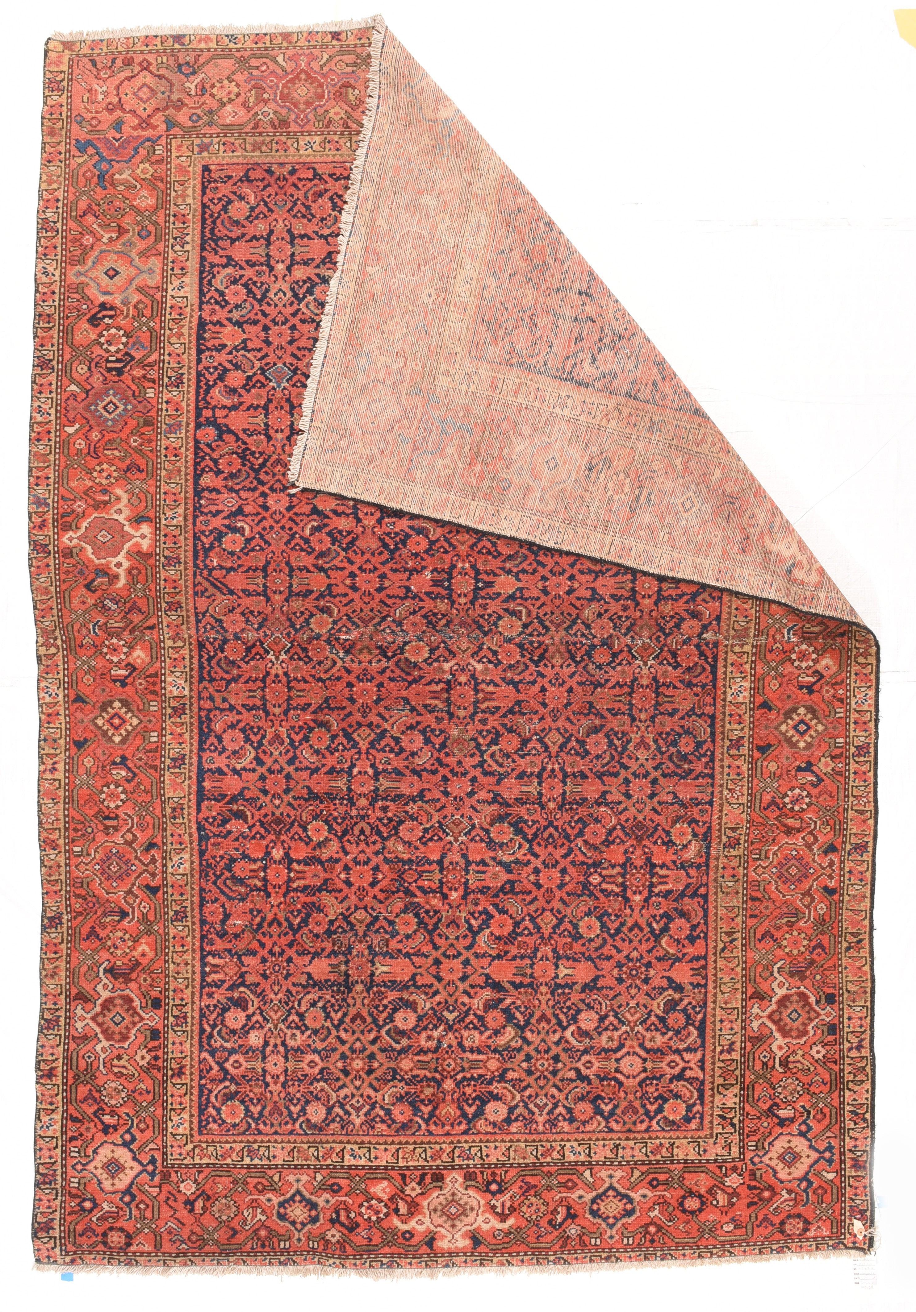 Antique Malayer Rug 5'2'' x 7'11''. One of the favorite west Persian Malayer patterns is the allover Herati of open diamonds, rosettes, palmettes and 