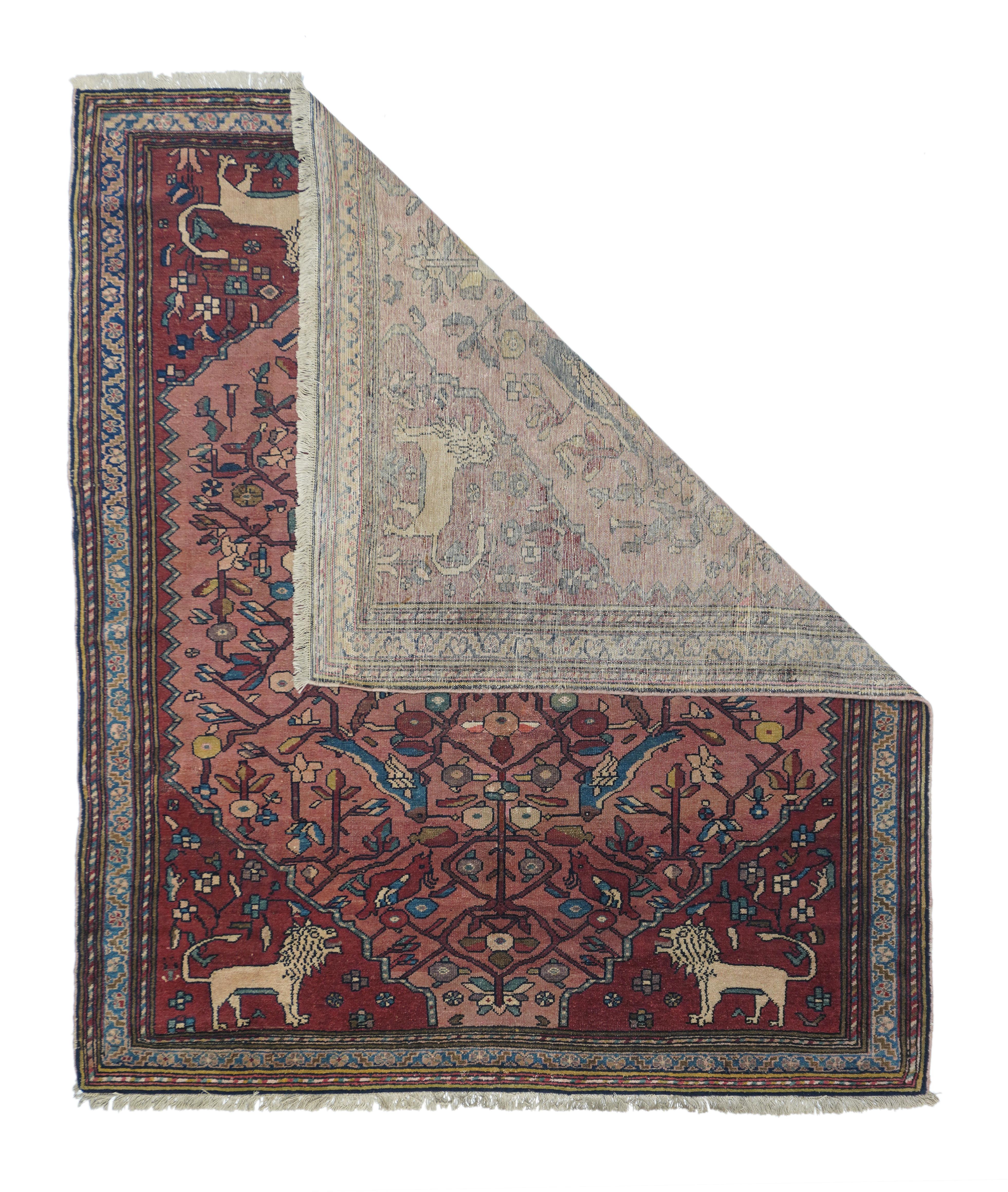 Antique Malayer rug 5'4'' x 6'4''.