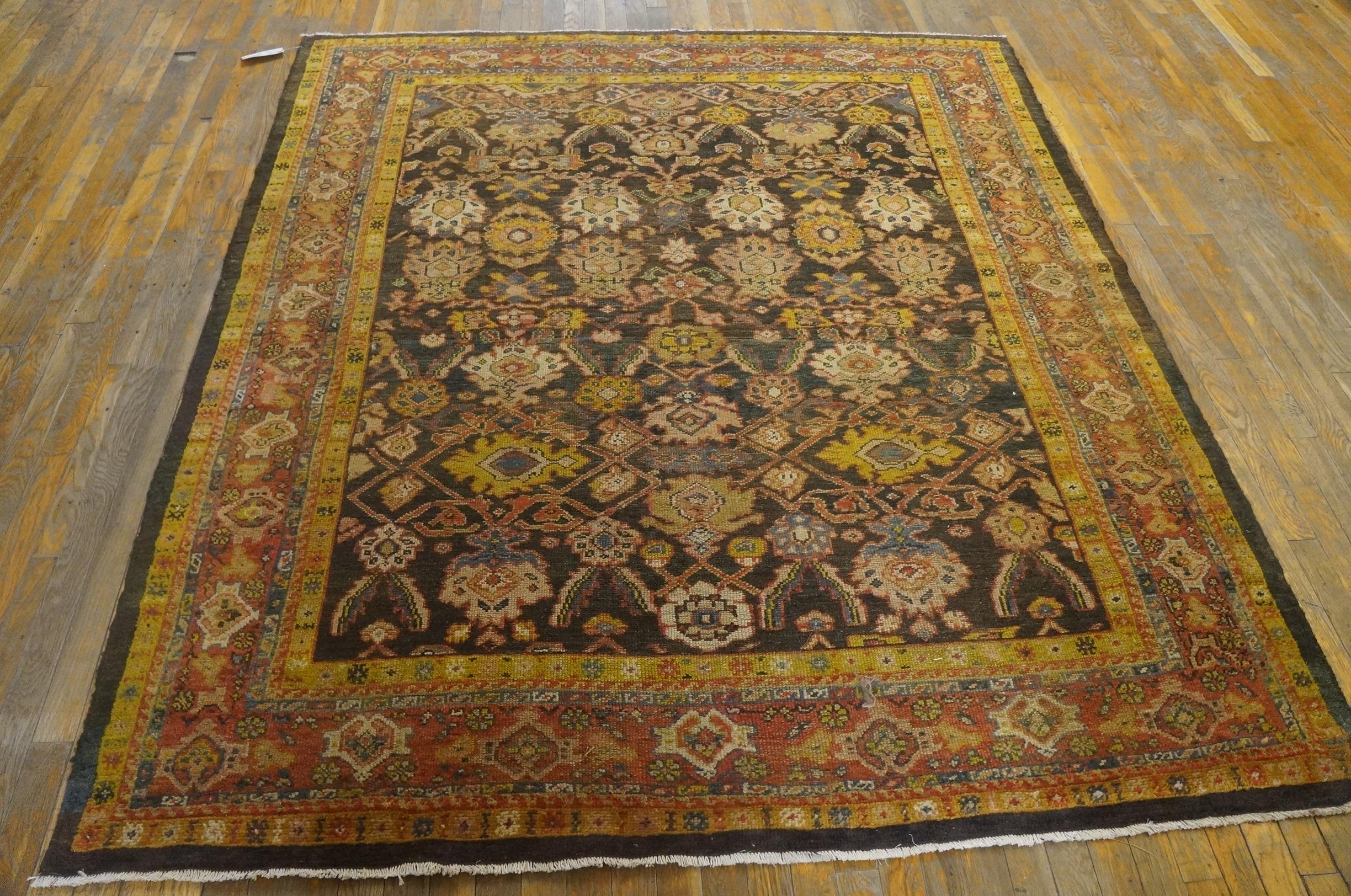 Hand-Knotted Late 19th Century Persian Malayer Carpet ( 6'2