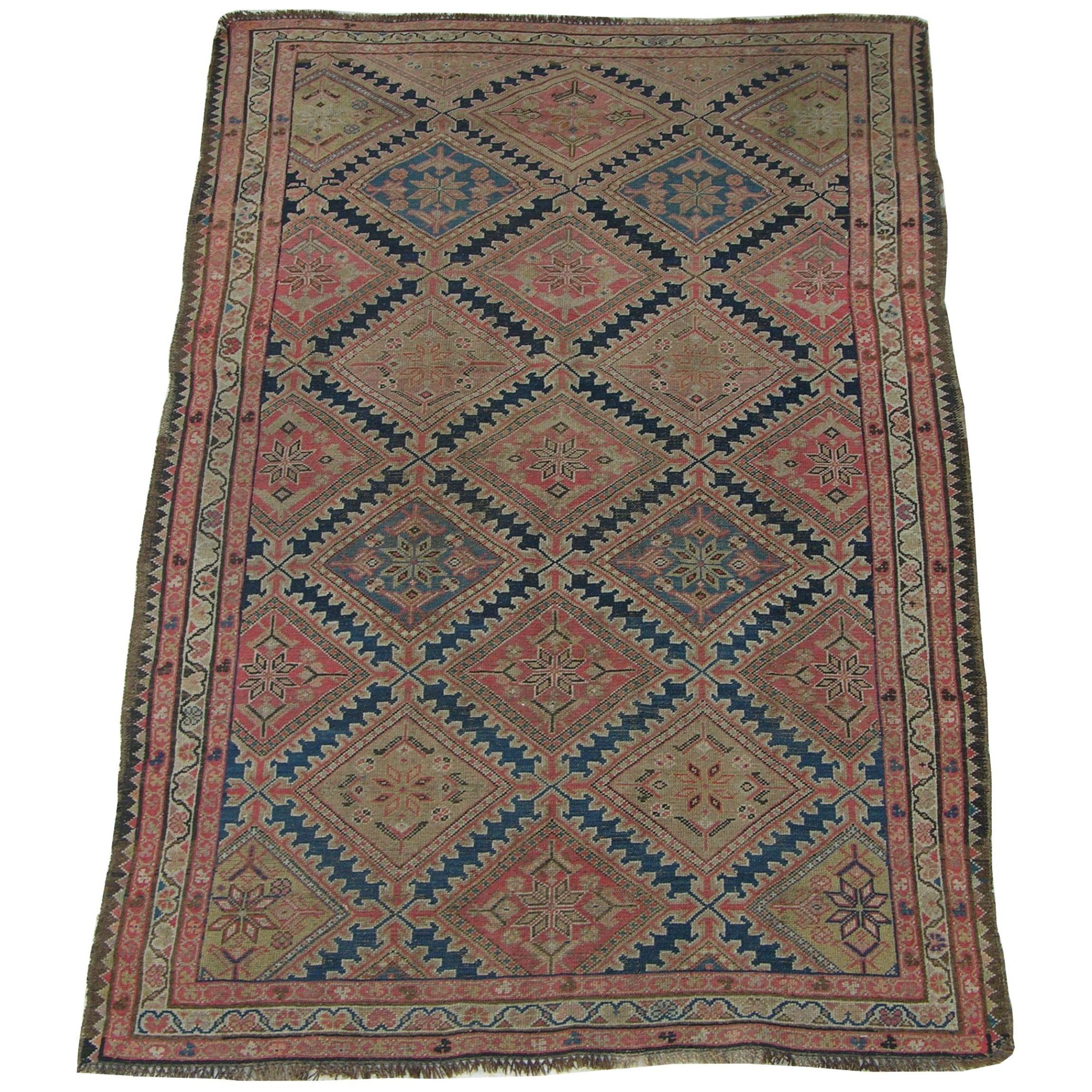 Antiker Malayer Teppich 6.6x4.2 im Zustand „Gut“ im Angebot in Los Angeles, US